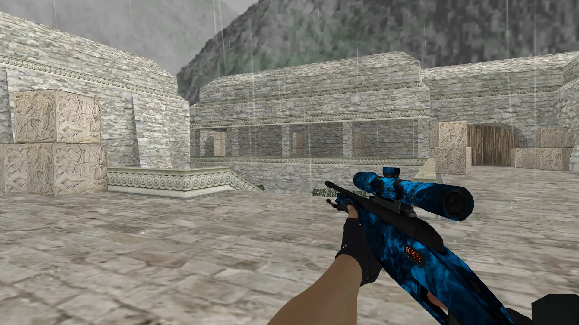 Scout — Bloodhound Gloves Charred Pack — de_aztec (first person)