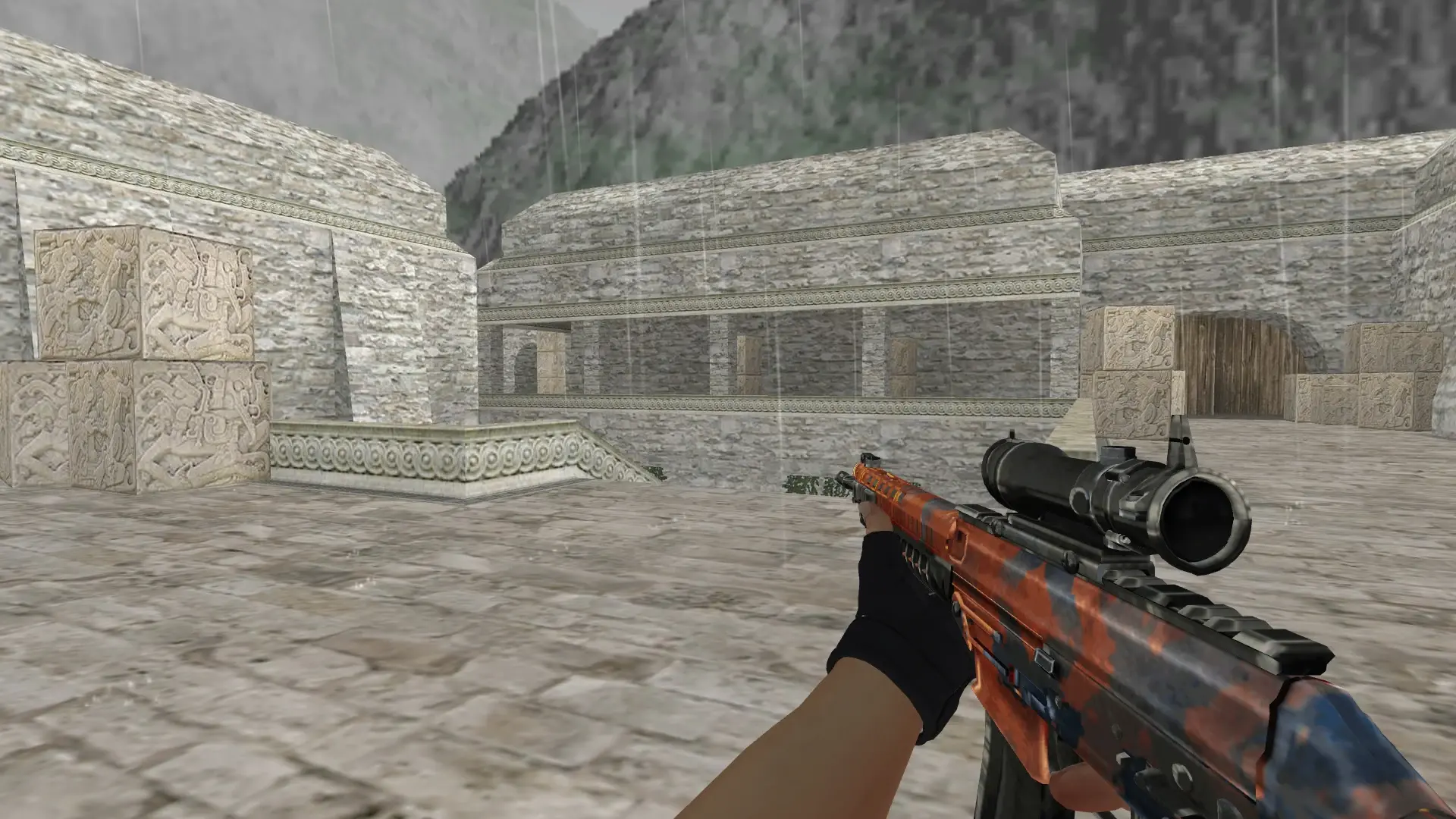 SG552 — Bloodhound Gloves Charred Pack — de_aztec (first person)