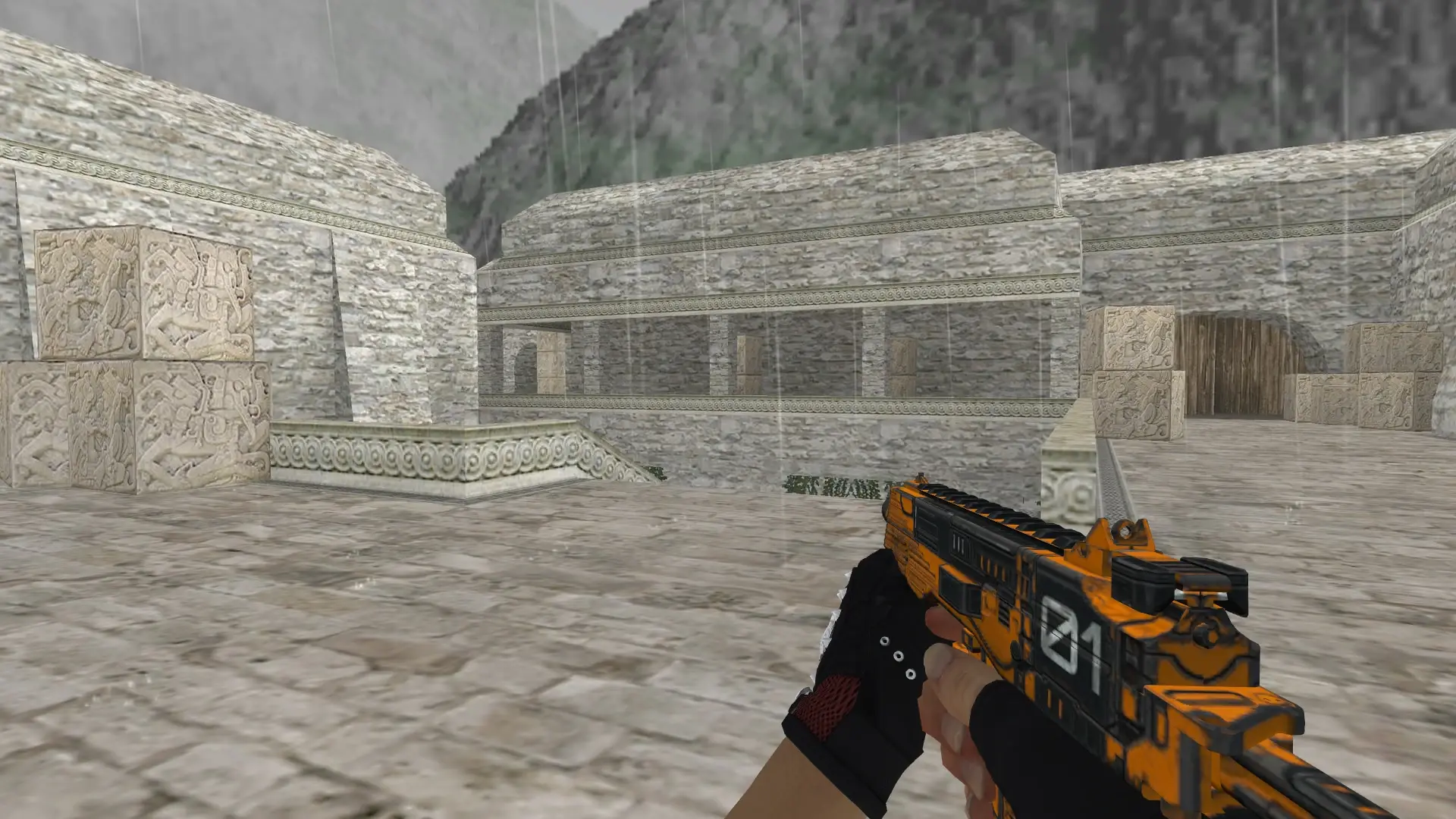 TMP — Bloodhound Gloves Charred Pack — de_aztec (first person)