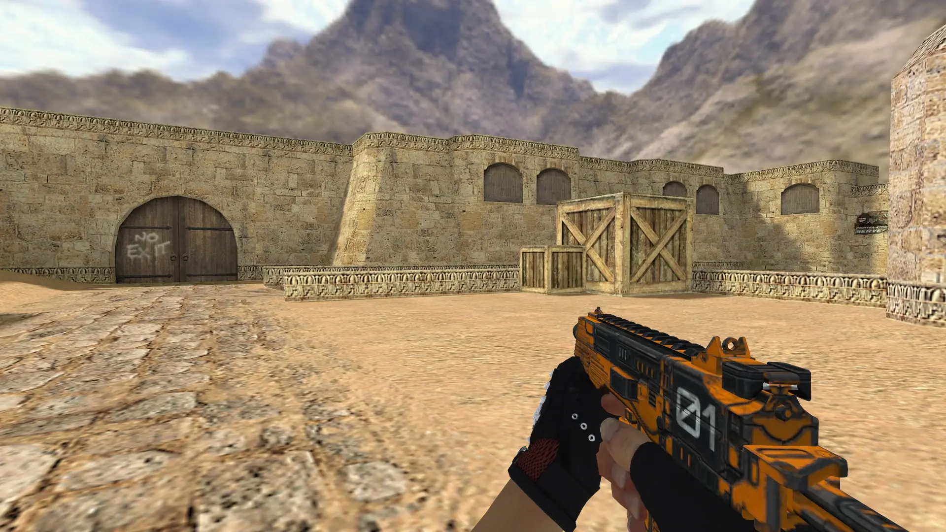 TMP — Bloodhound Gloves Charred Pack — de_dust2 (first person)