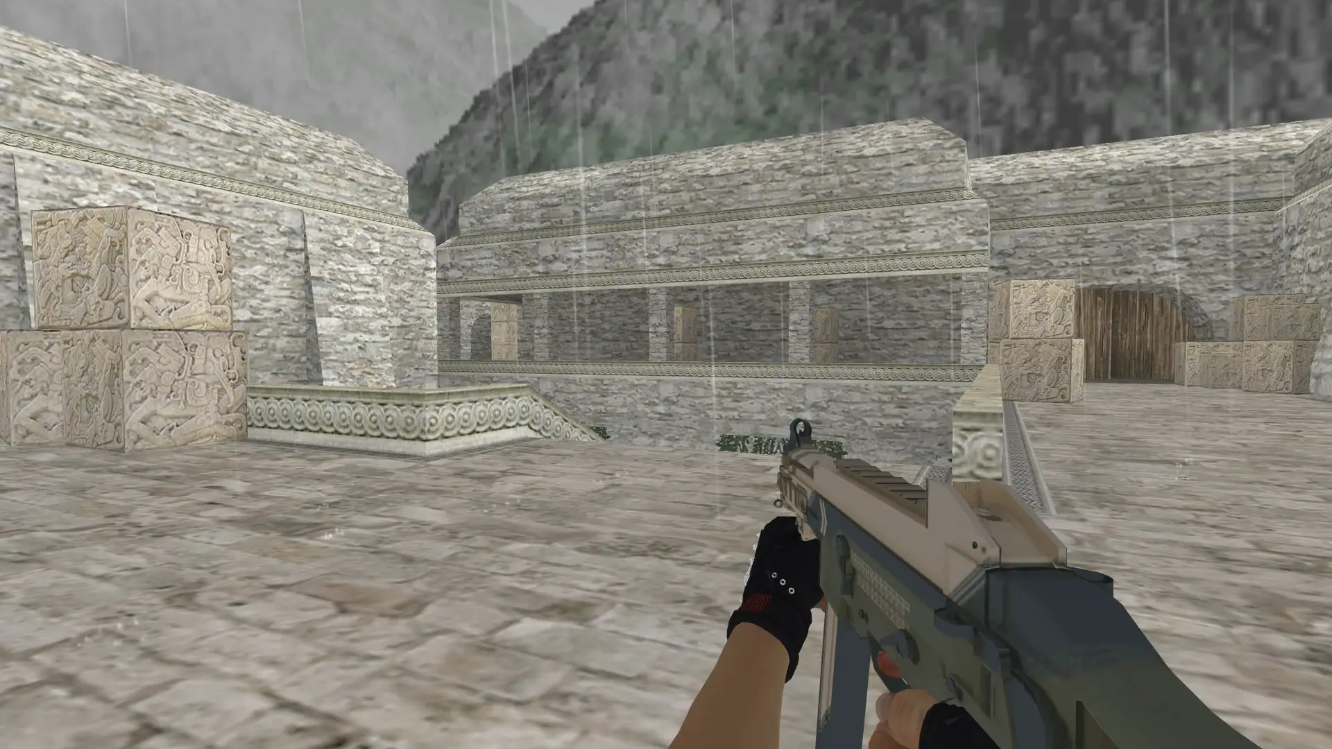 UMP-45 — Bloodhound Gloves Charred Pack — de_aztec (first person)