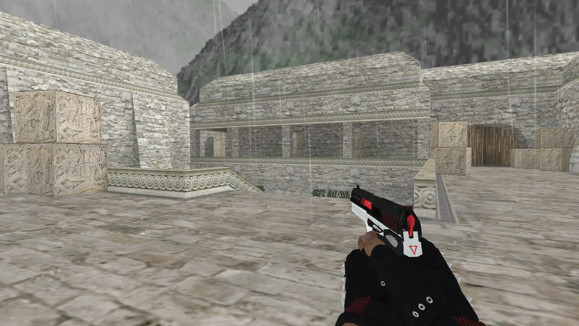 USP — Bloodhound Gloves Charred Pack — de_aztec (first person)