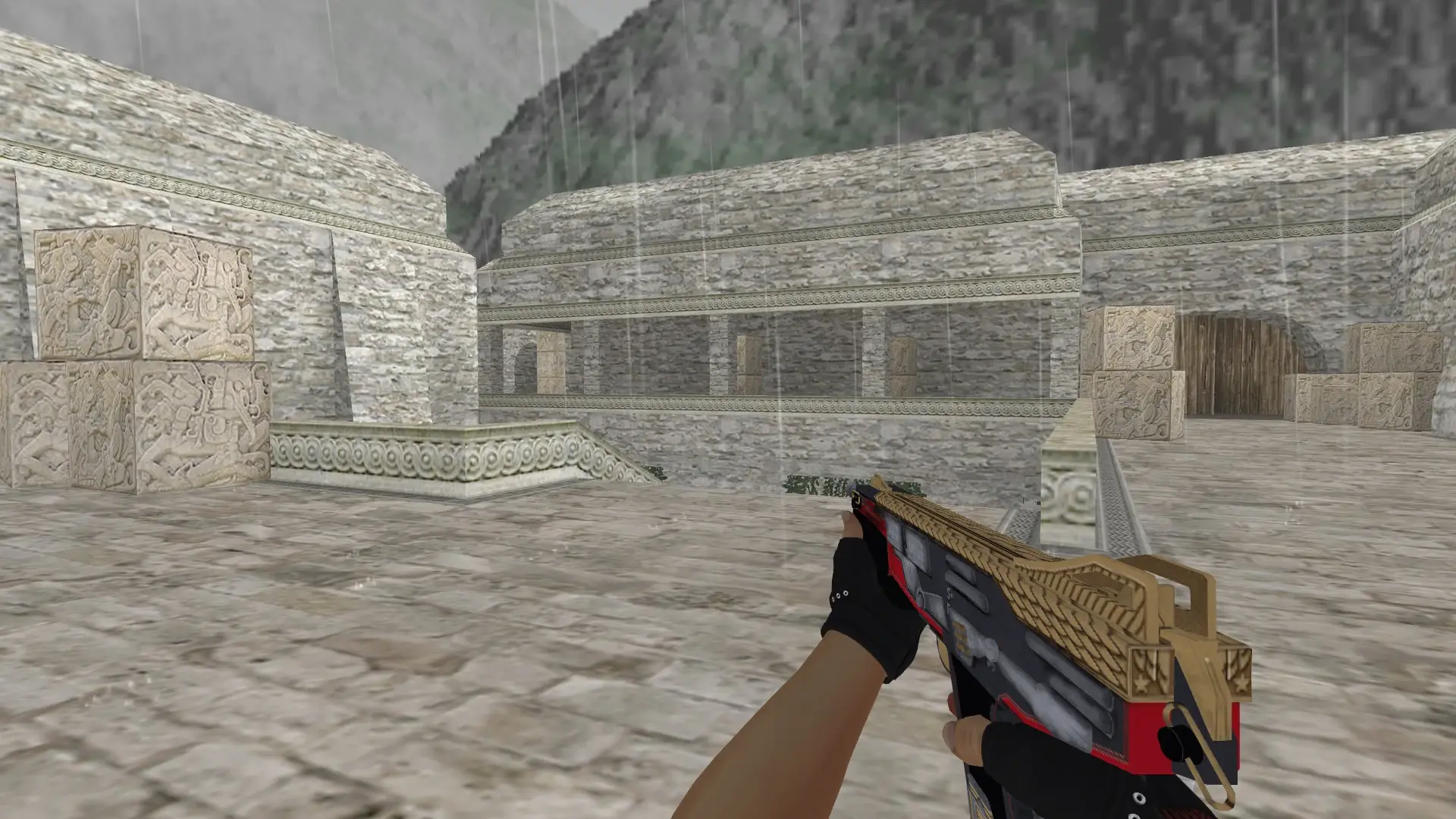 XM1014 — Bloodhound Gloves Charred Pack — de_aztec (first person)