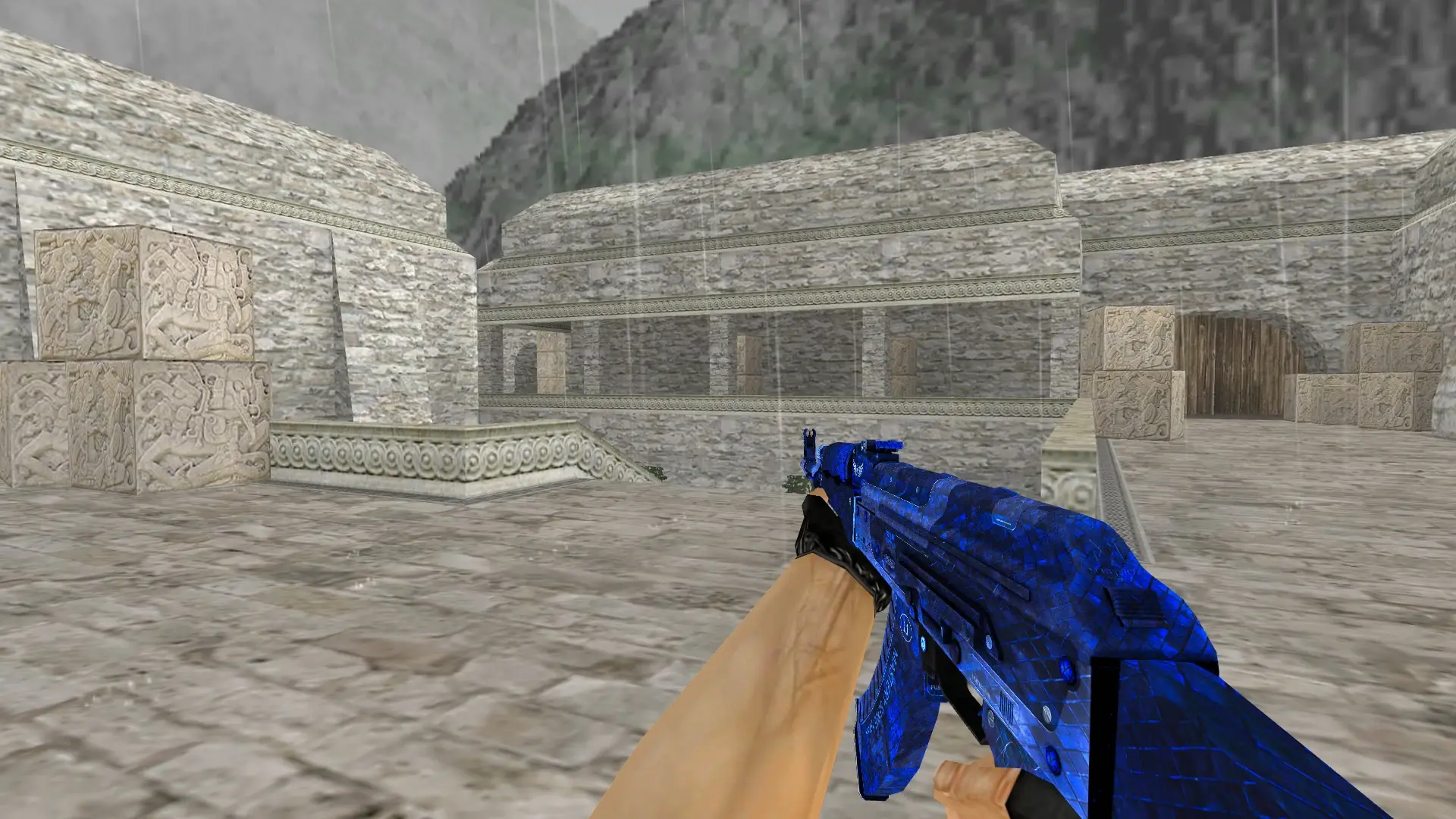 AK-47 — Blue The Prophet Pack — de_aztec (first person)