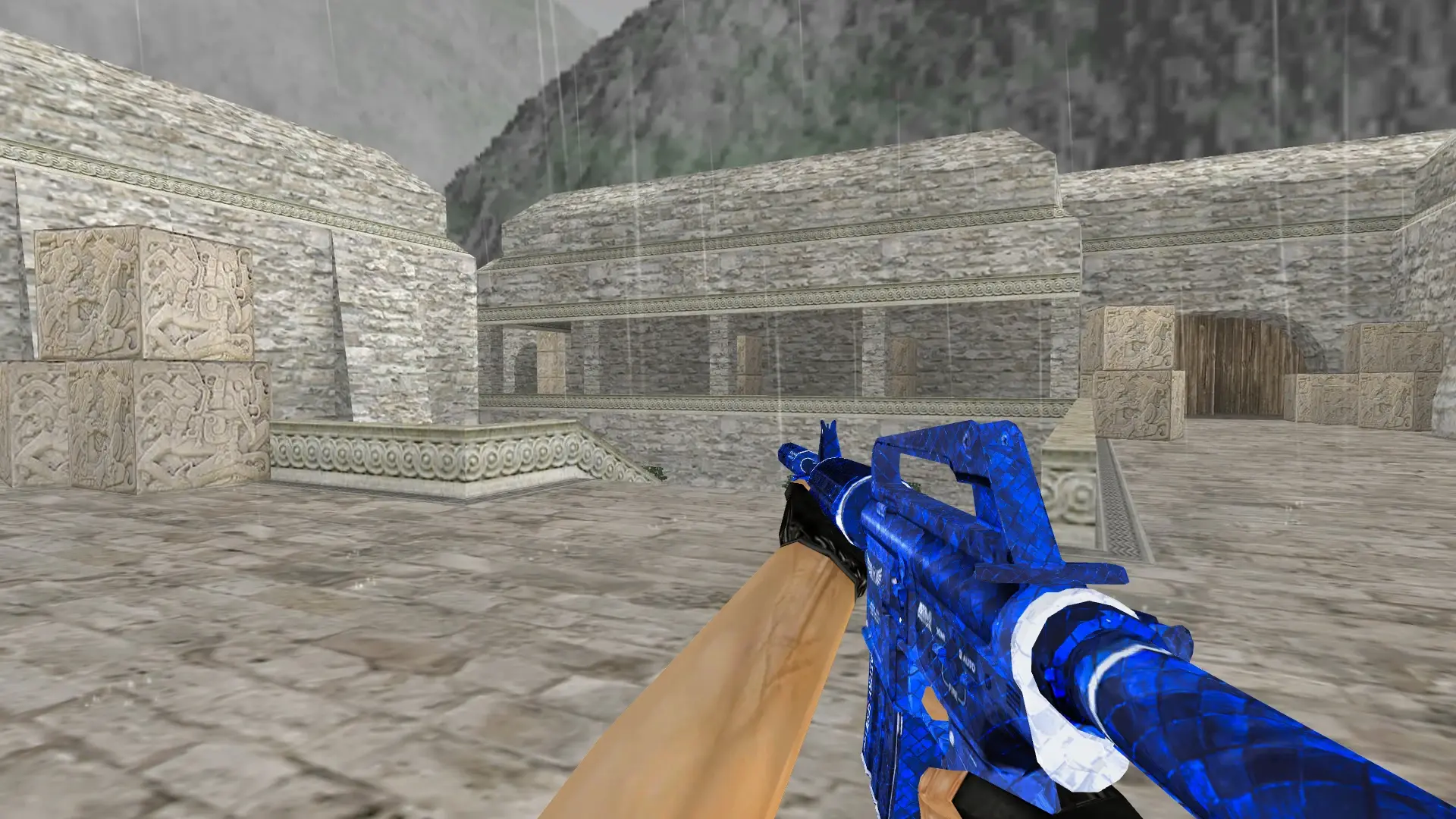 M4A1 — Blue The Prophet Pack — de_aztec (first person)