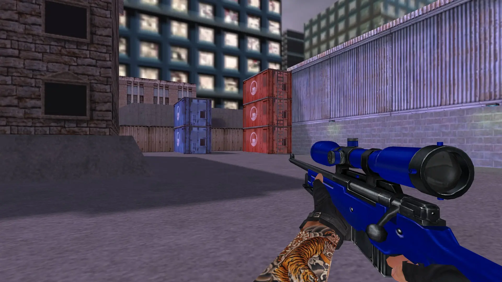 AWP — Blue Weapons with Tattoo — cs_assault (first person)