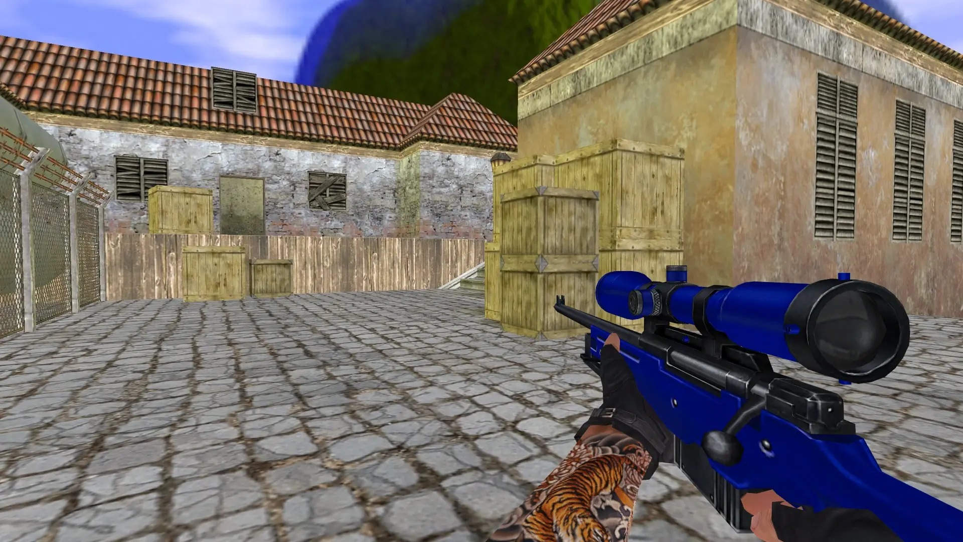 AWP — Blue Weapons with Tattoo — de_inferno (first person)