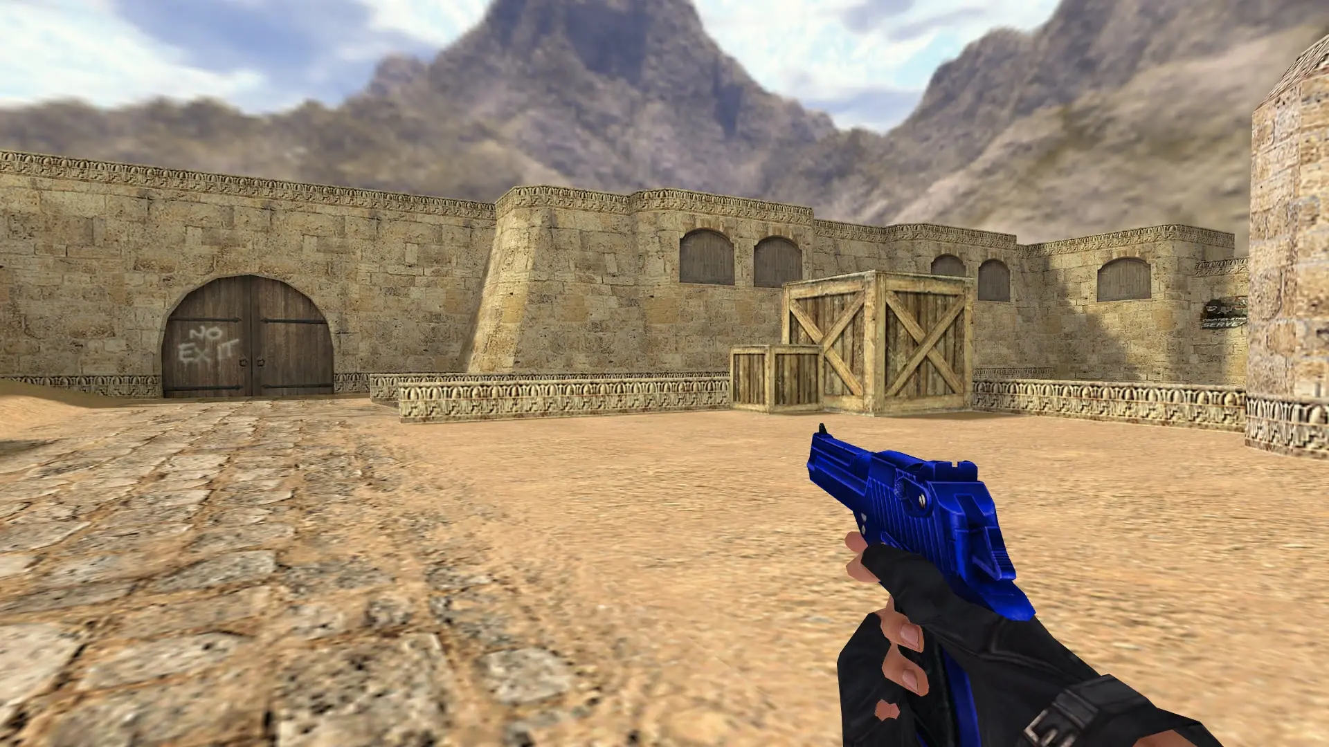 Desert Eagle — Blue Weapons with Tattoo — de_dust2 (first person)