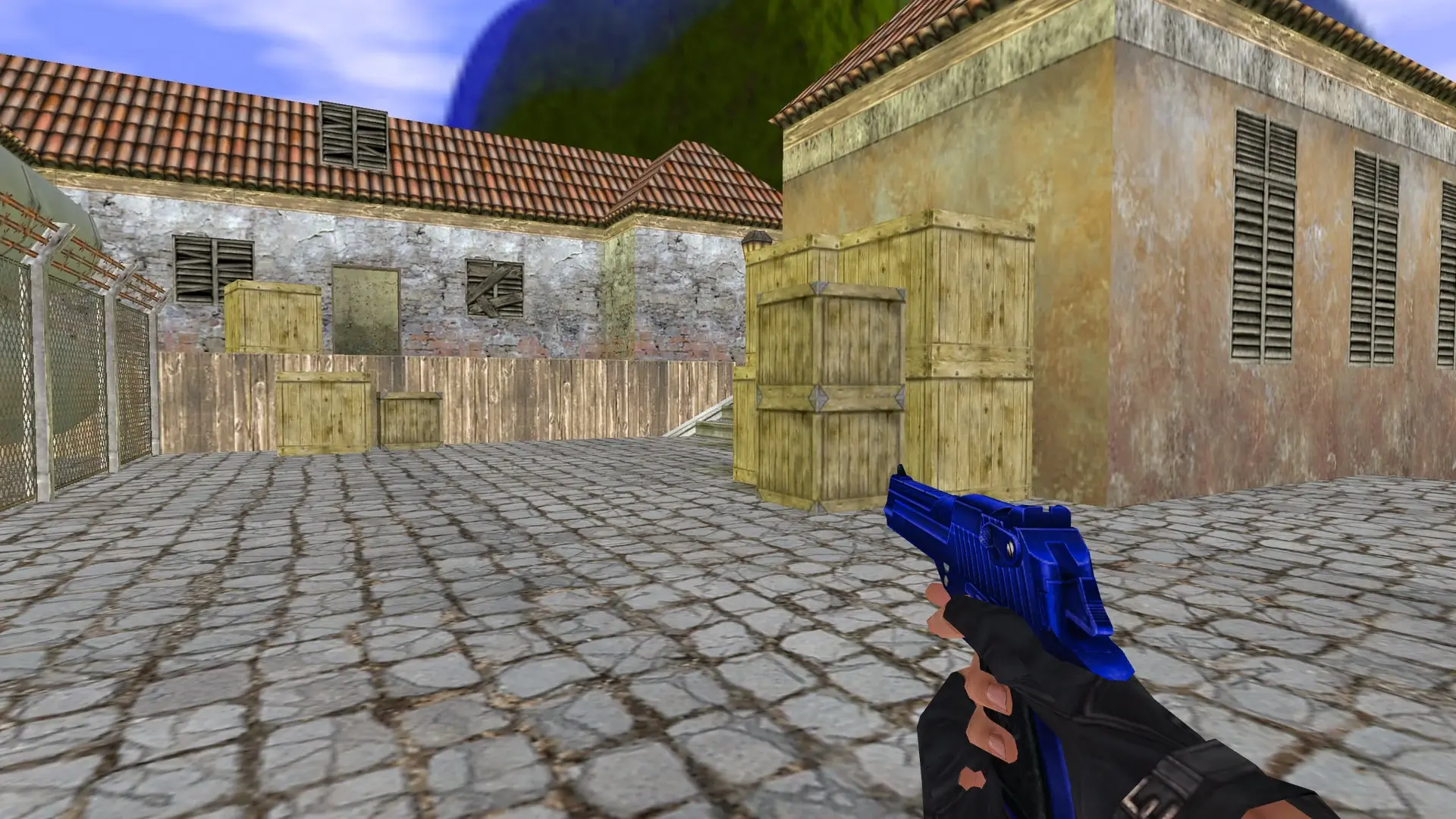 Desert Eagle — Blue Weapons with Tattoo — de_inferno (first person)