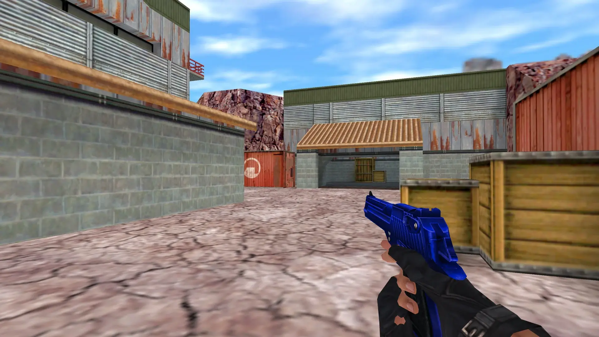Desert Eagle — Blue Weapons with Tattoo — de_nuke (first person)