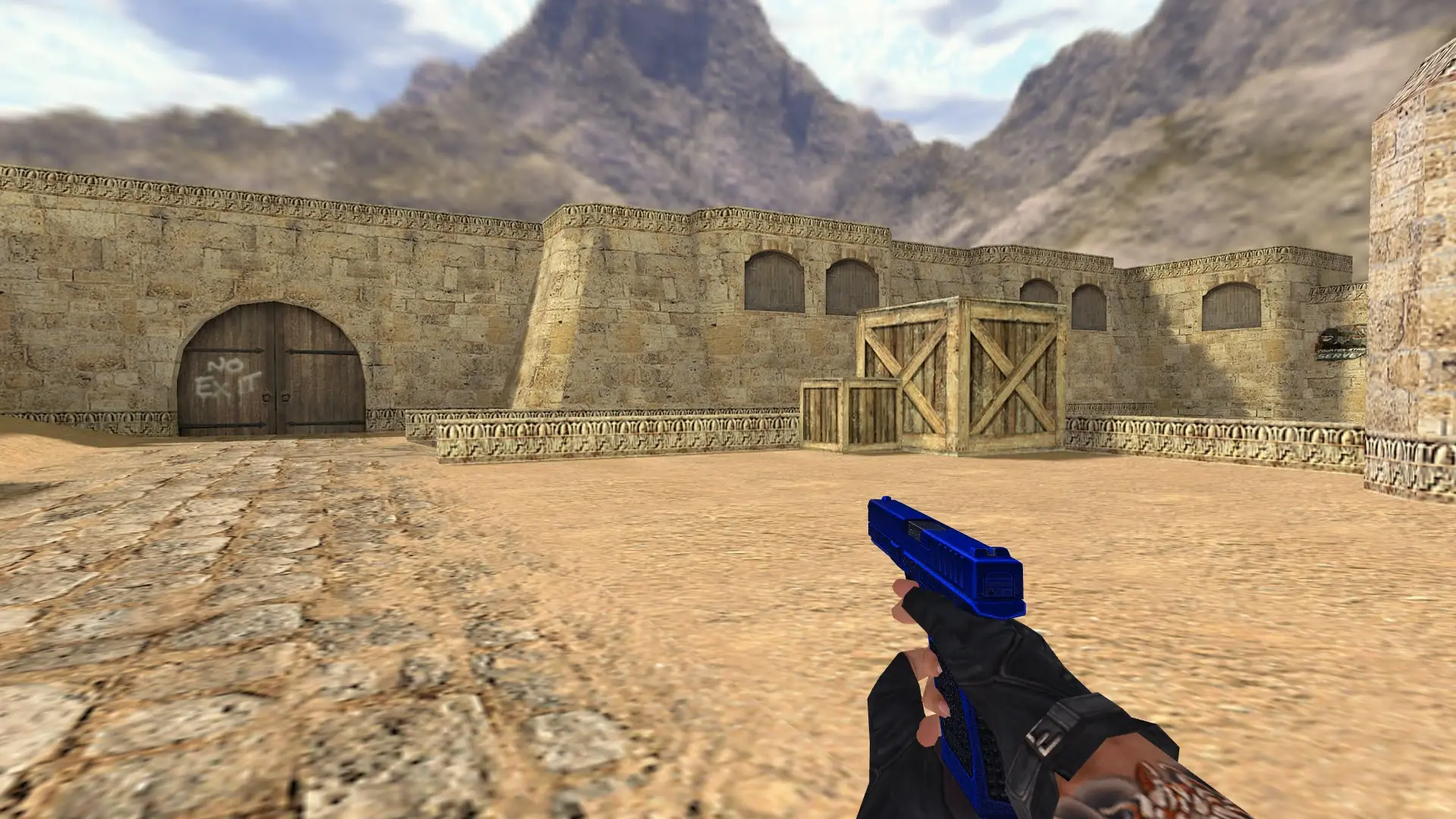 Glock-18 — Blue Weapons with Tattoo — de_dust2 (first person)