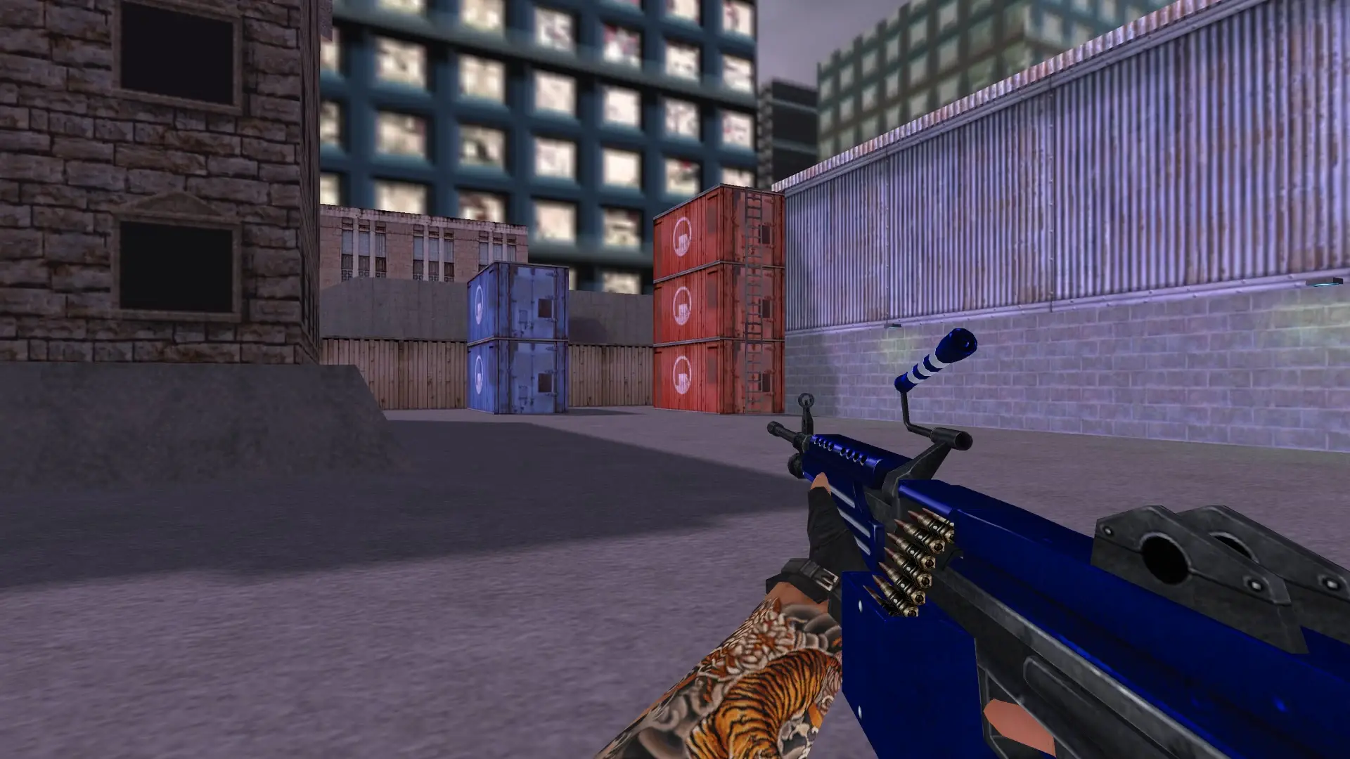 M249 — Blue Weapons with Tattoo — cs_assault (first person)