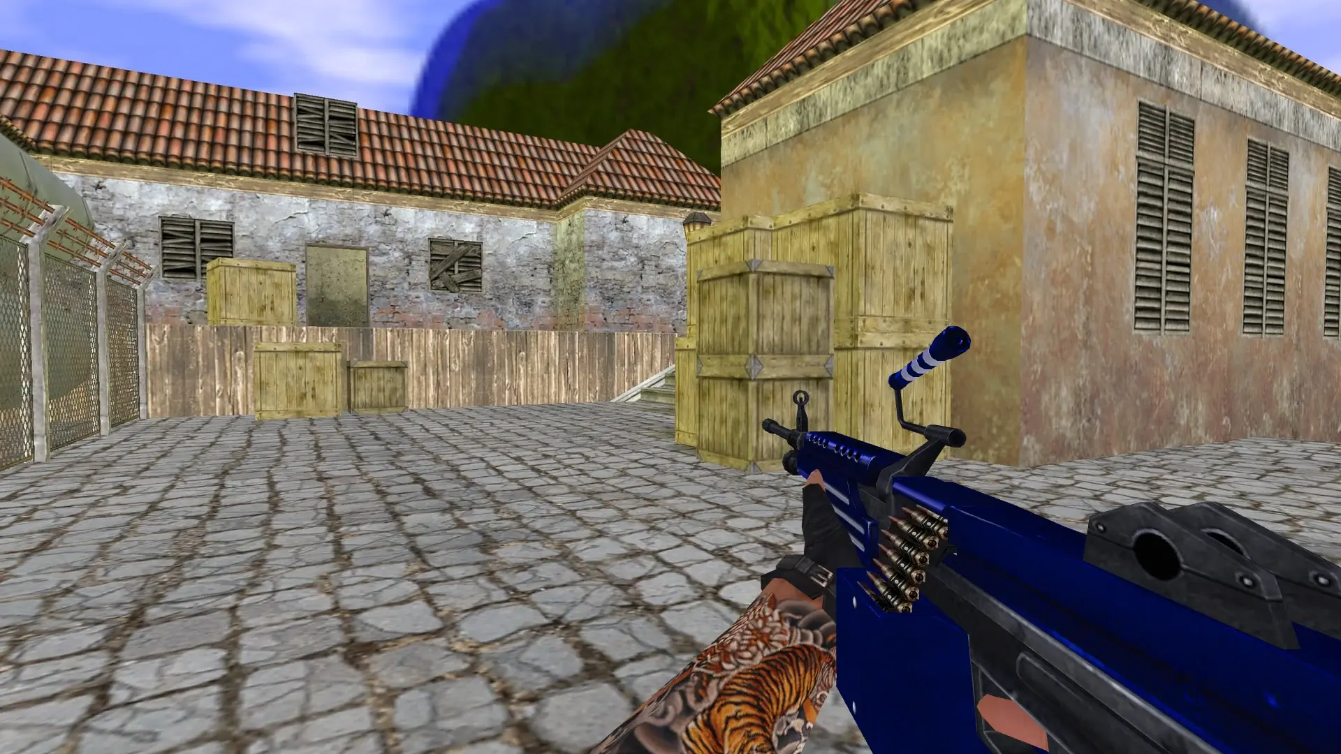 M249 — Blue Weapons with Tattoo — de_inferno (first person)
