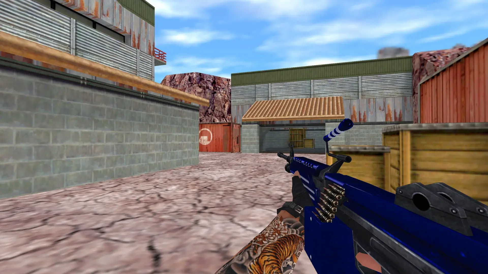M249 — Blue Weapons with Tattoo — de_nuke (first person)