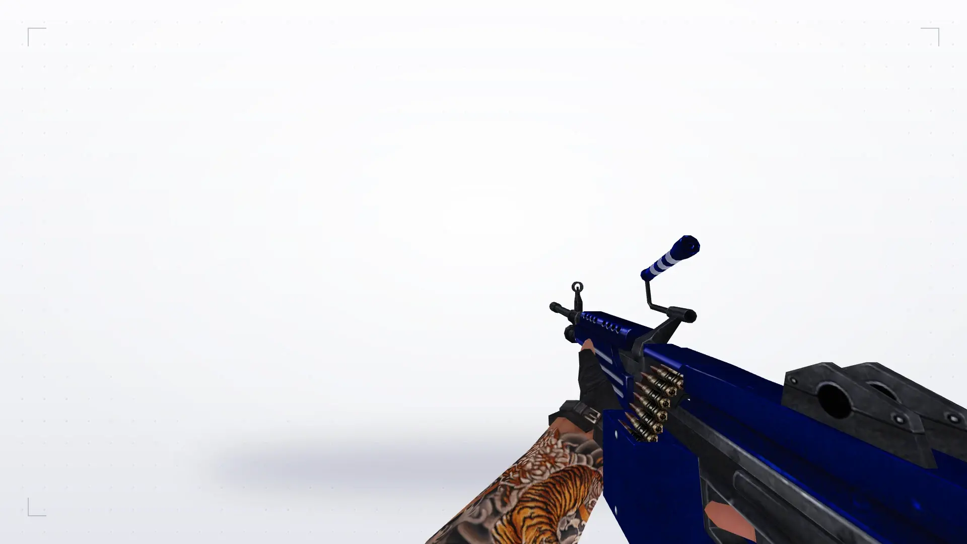 M249 — Blue Weapons with Tattoo — first person