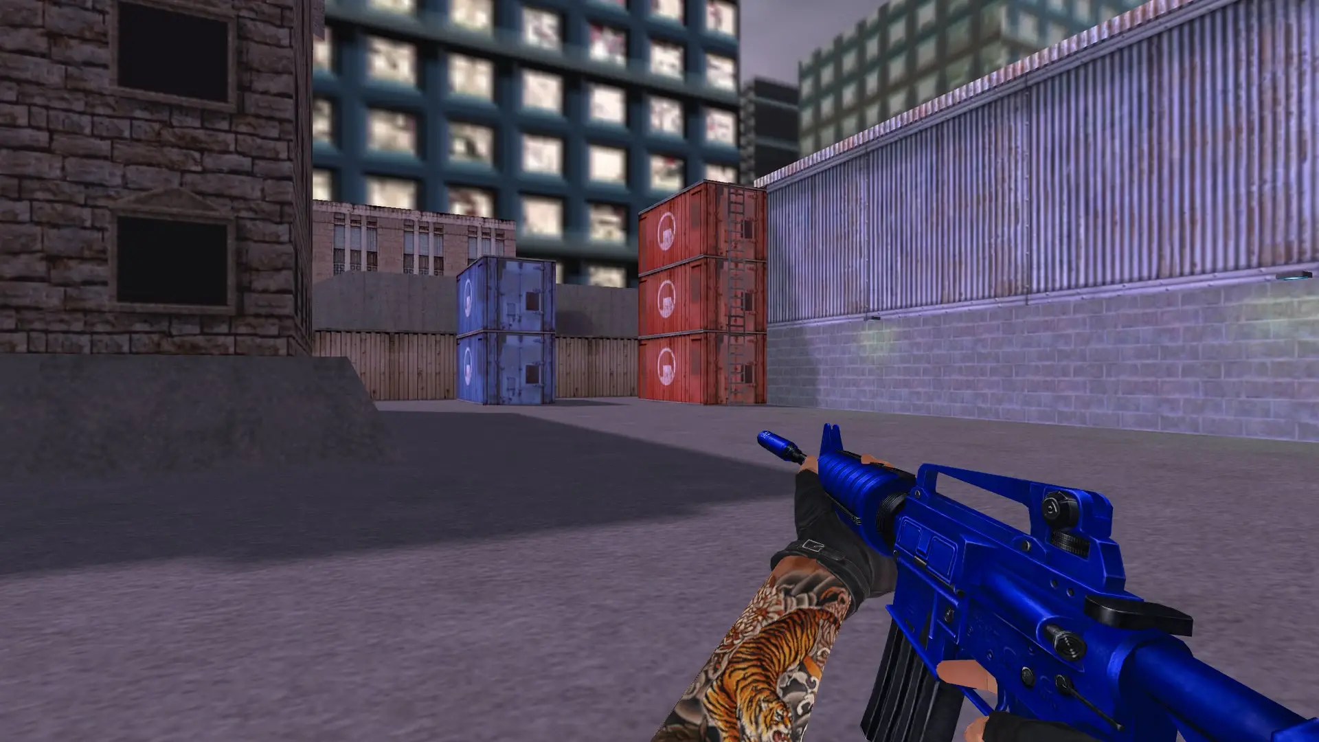 M4A1 — Blue Weapons with Tattoo — cs_assault (first person)