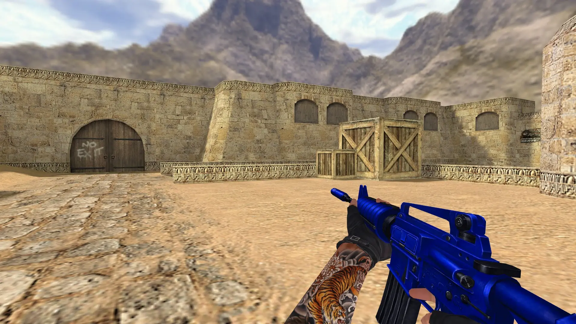 M4A1 — Blue Weapons with Tattoo — de_dust2 (first person)