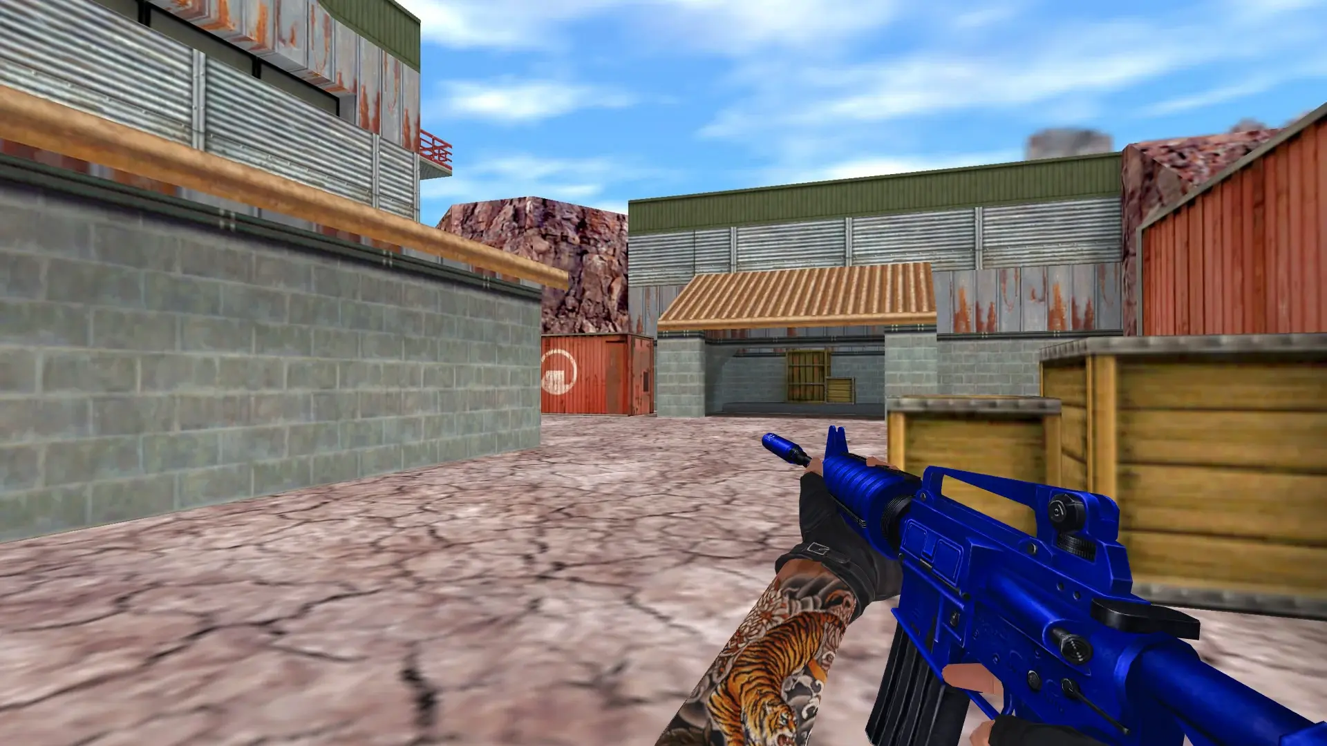 M4A1 — Blue Weapons with Tattoo — de_nuke (first person)