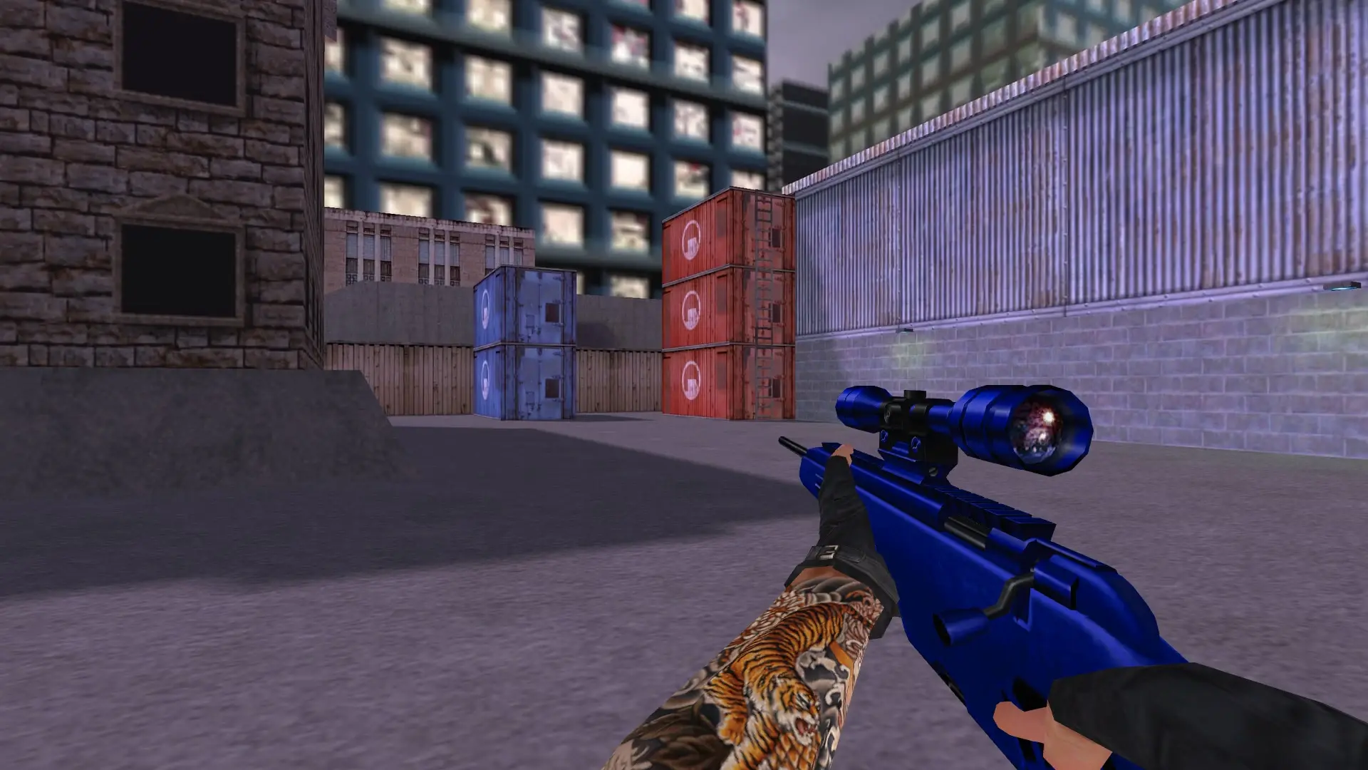 Scout — Blue Weapons with Tattoo — cs_assault (first person)