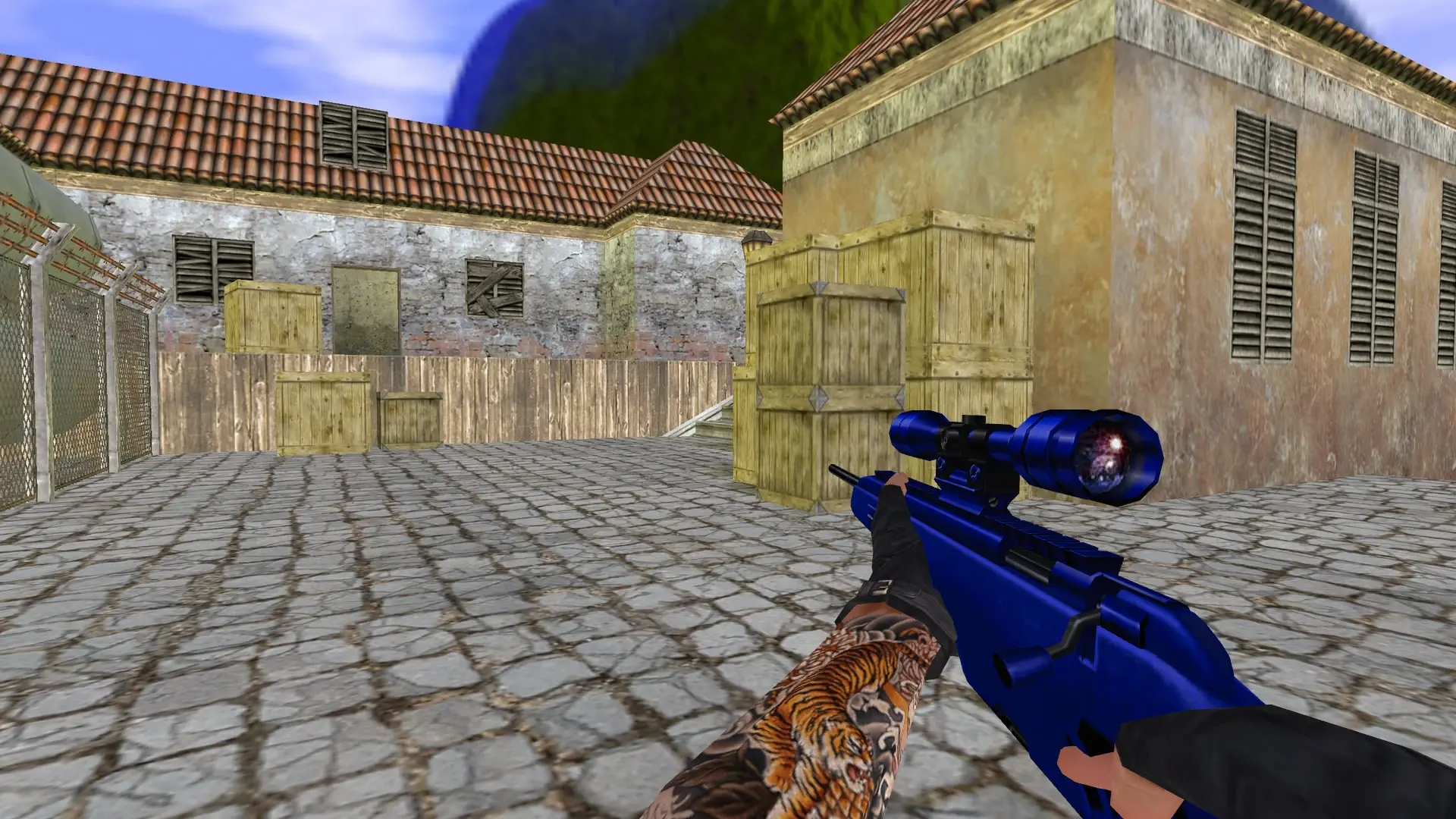 Scout — Blue Weapons with Tattoo — de_inferno (first person)