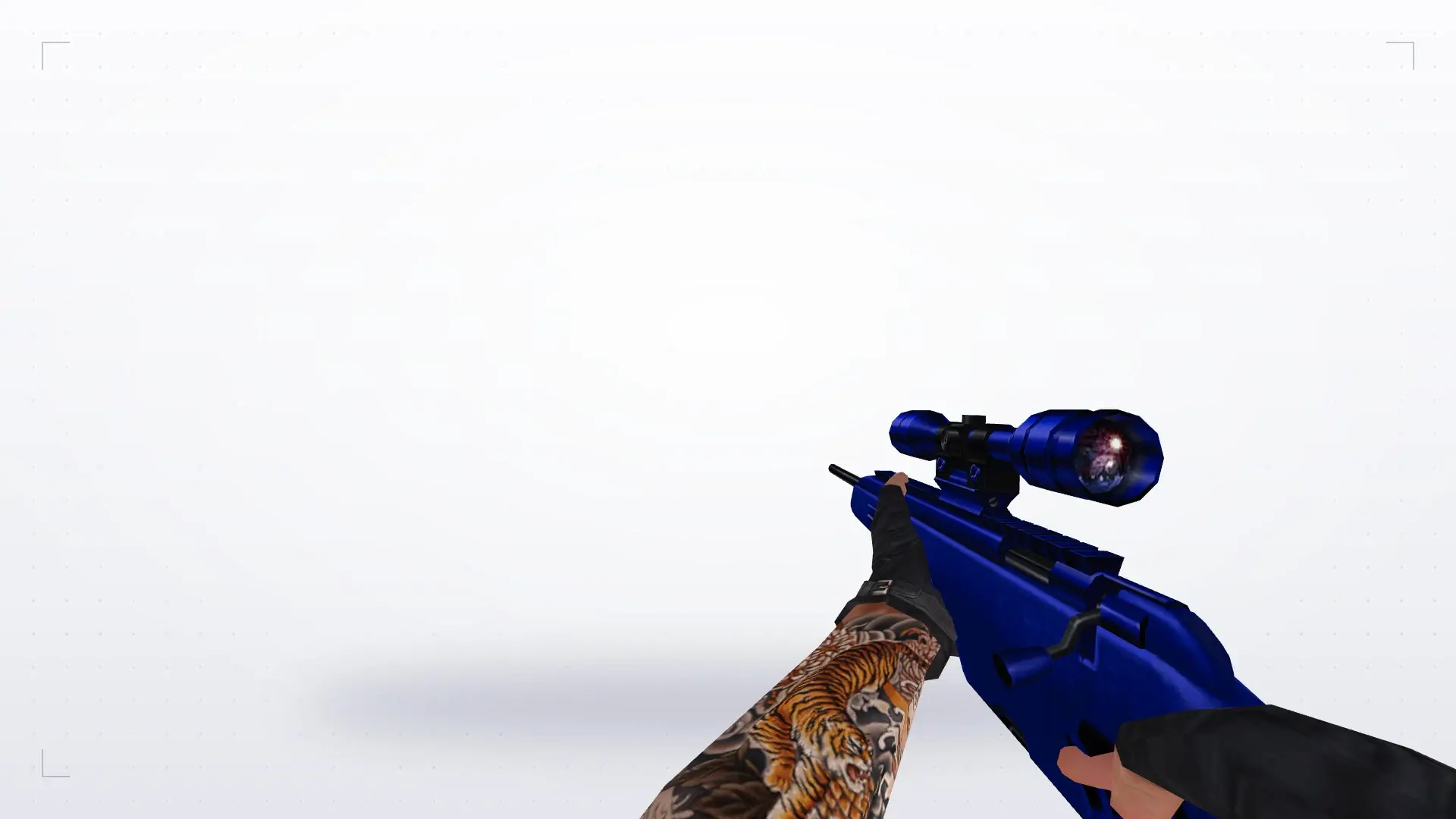 Scout — Blue Weapons with Tattoo — first person
