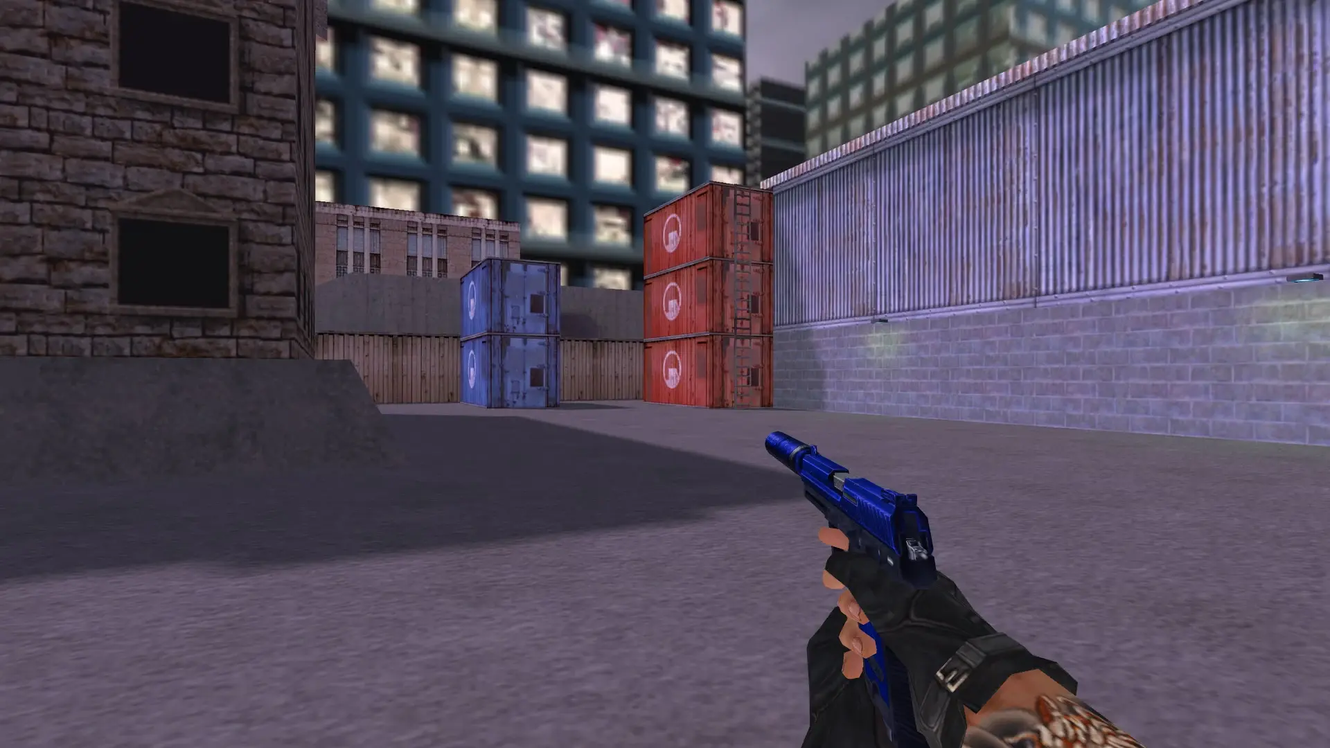 USP — Blue Weapons with Tattoo — cs_assault (first person)