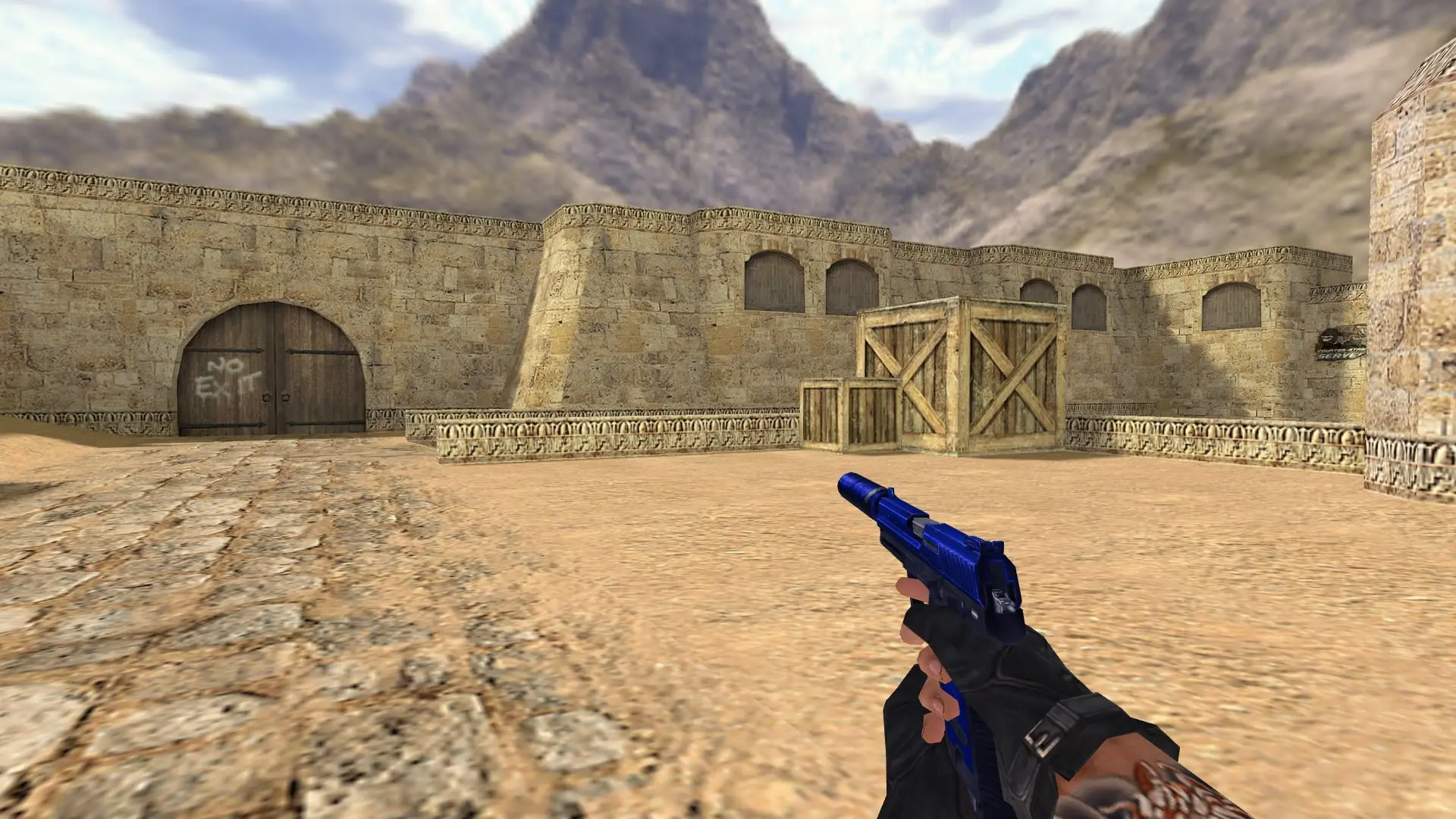 USP — Blue Weapons with Tattoo — de_dust2 (first person)