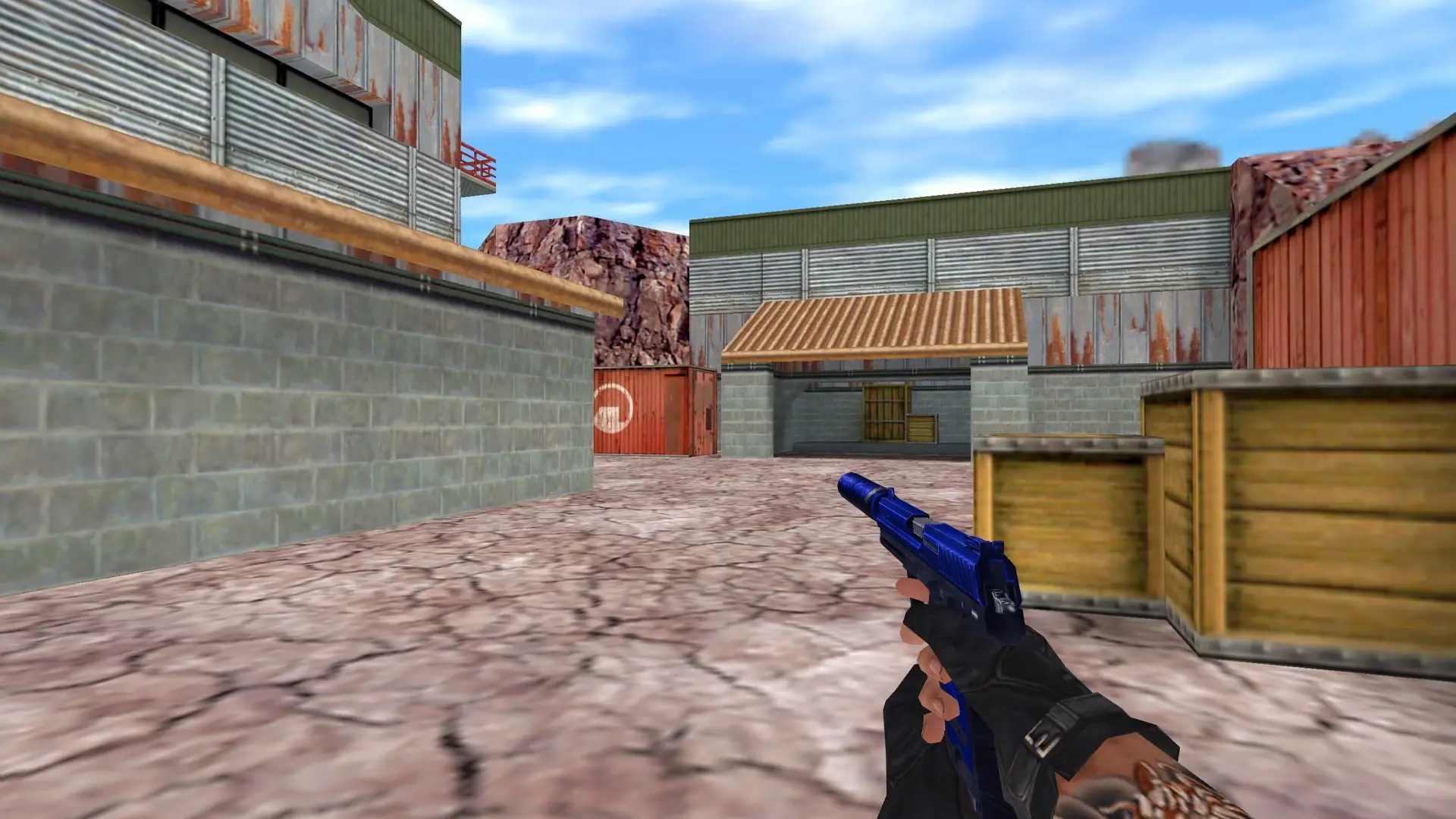 USP — Blue Weapons with Tattoo — de_nuke (first person)