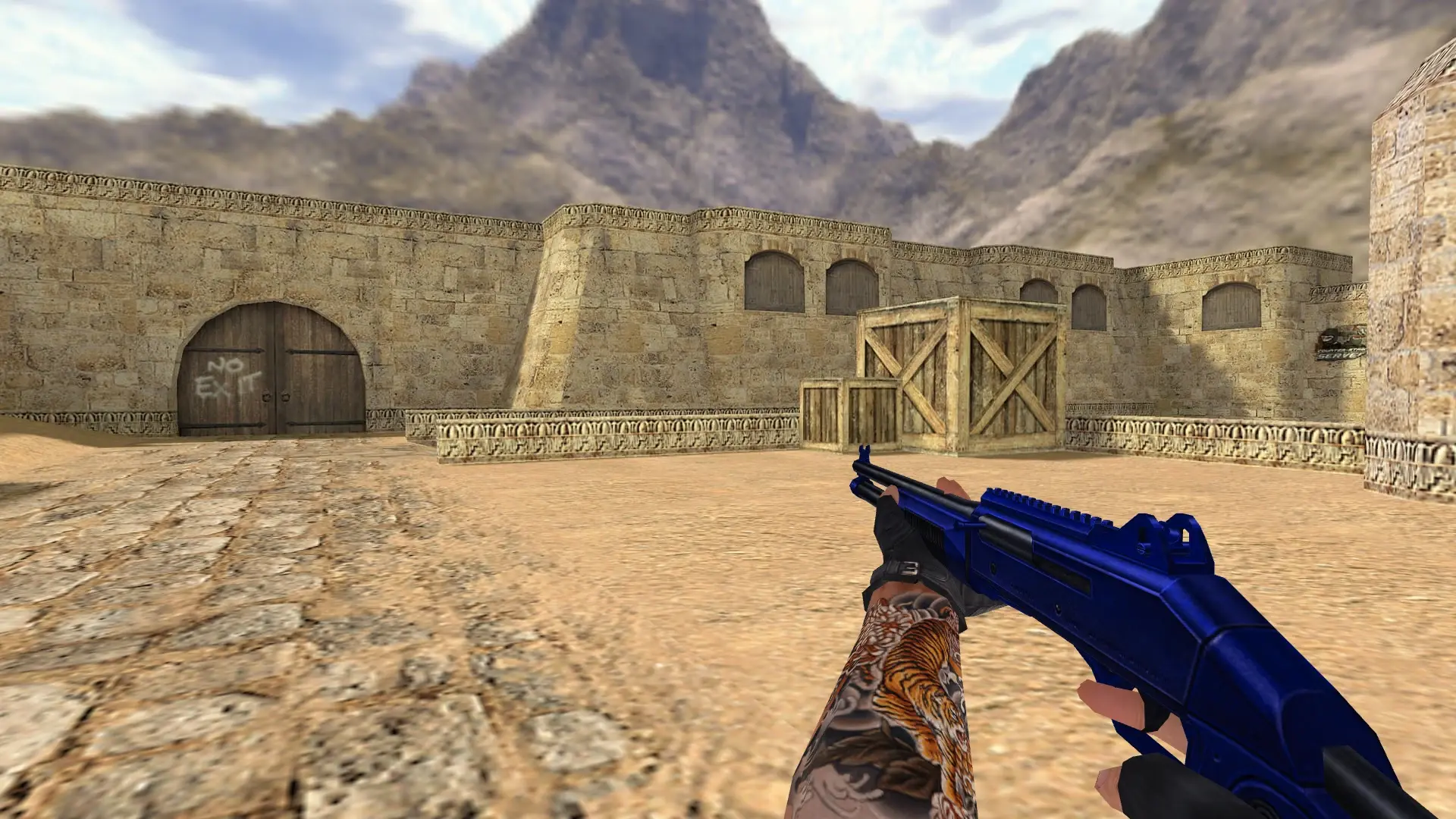 XM1014 — Blue Weapons with Tattoo — de_dust2 (first person)