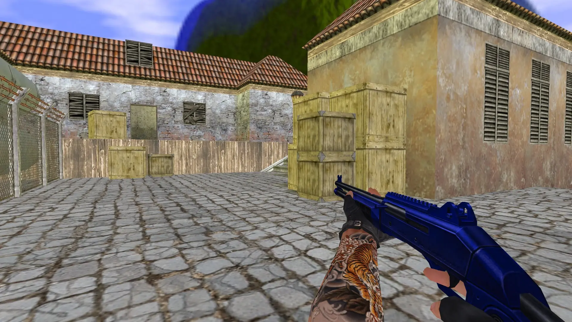 XM1014 — Blue Weapons with Tattoo — de_inferno (first person)