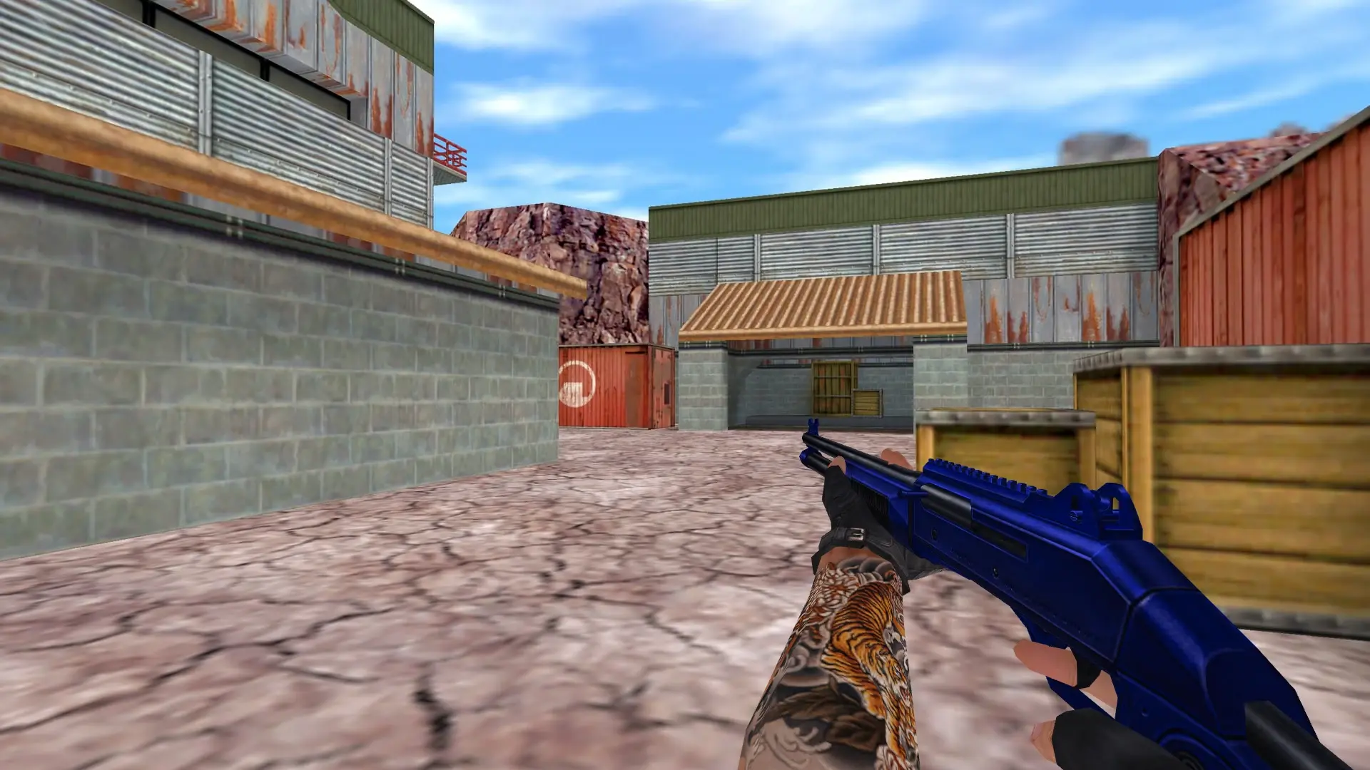 XM1014 — Blue Weapons with Tattoo — de_nuke (first person)