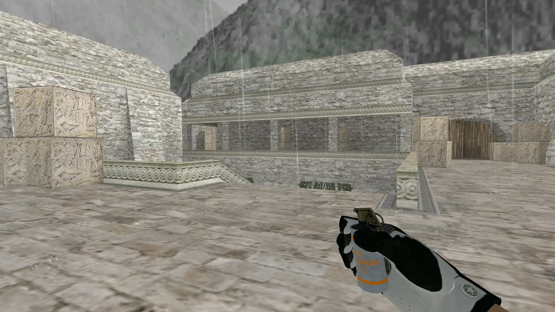 Smoke Grenade — Broken Fang Operation Skins — de_aztec (first person)