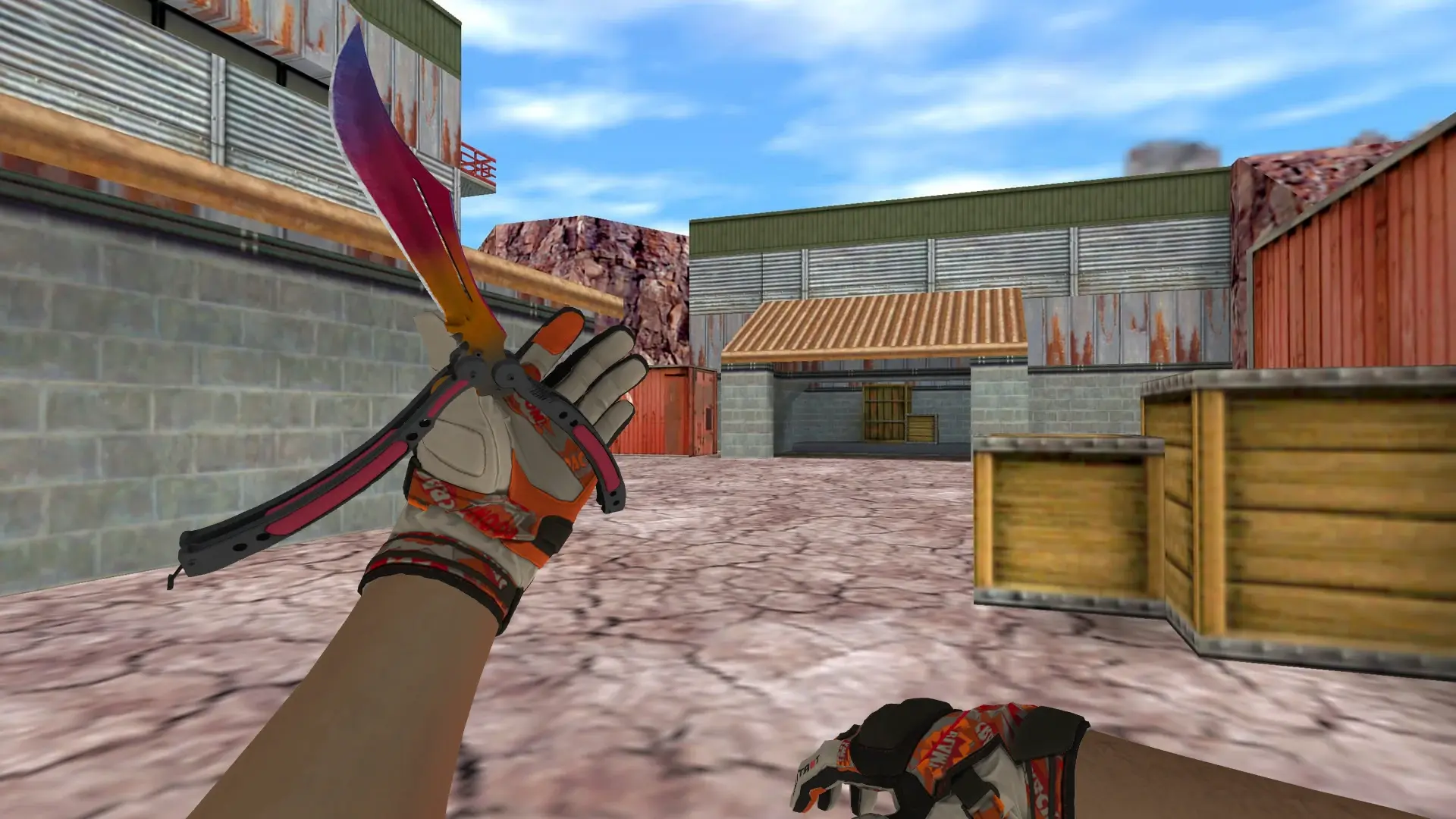 Butterfly Fade — Moto Gloves POW! Pack — de_nuke (first person)