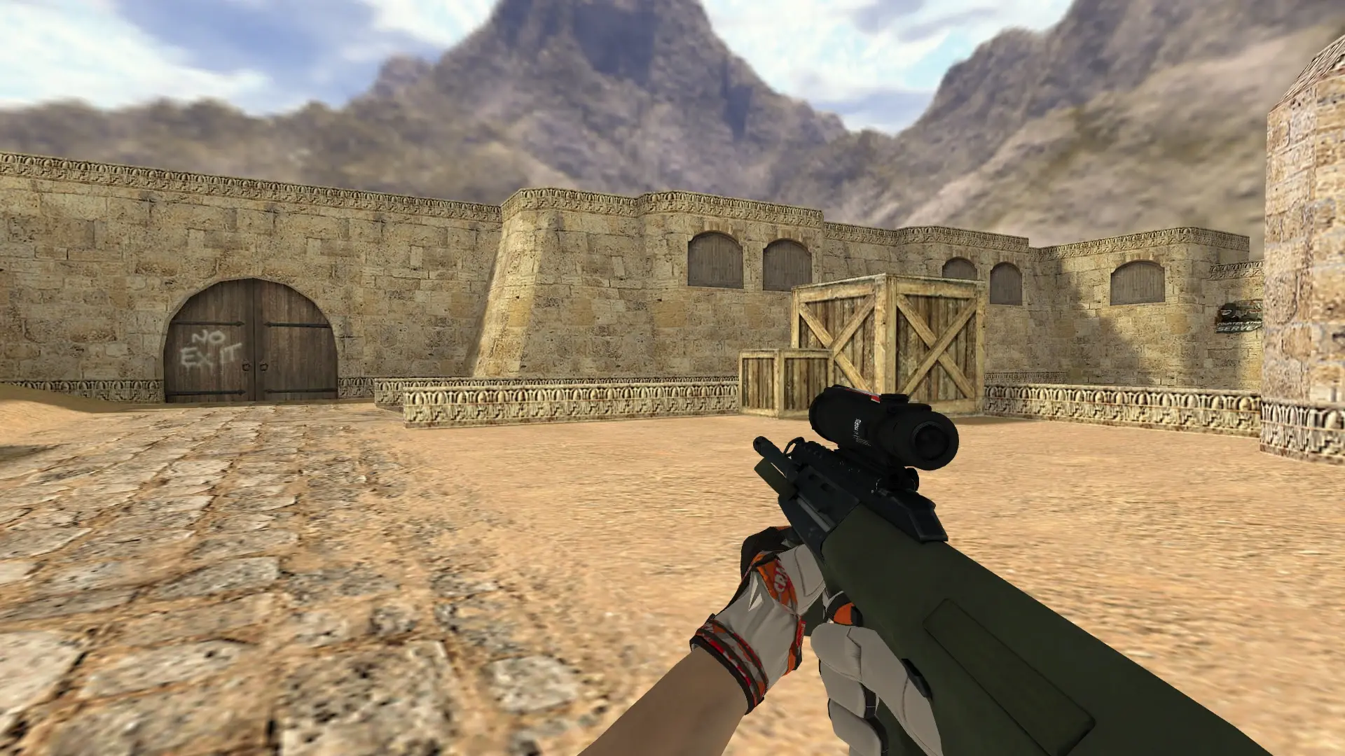AUG — Moto Gloves POW! Pack — de_dust2 (first person)