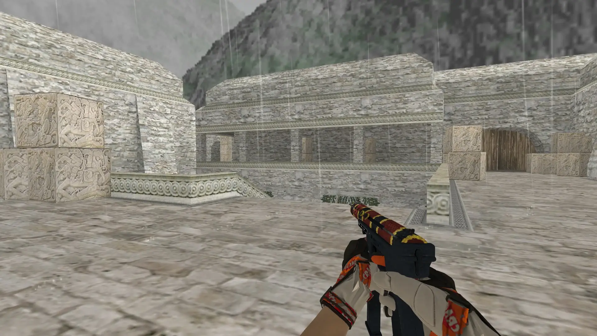 Dual Berettas — Moto Gloves POW! Pack — de_aztec (first person)