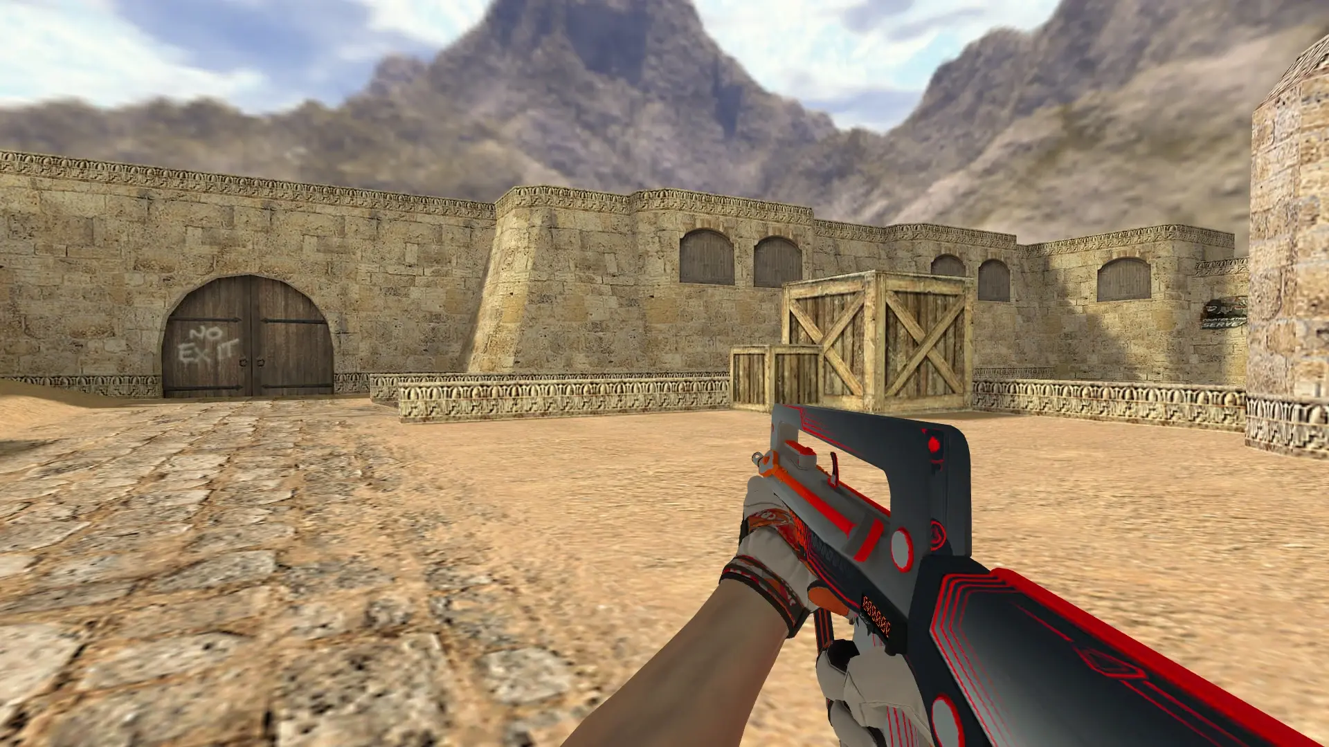 FAMAS — Moto Gloves POW! Pack — de_dust2 (first person)