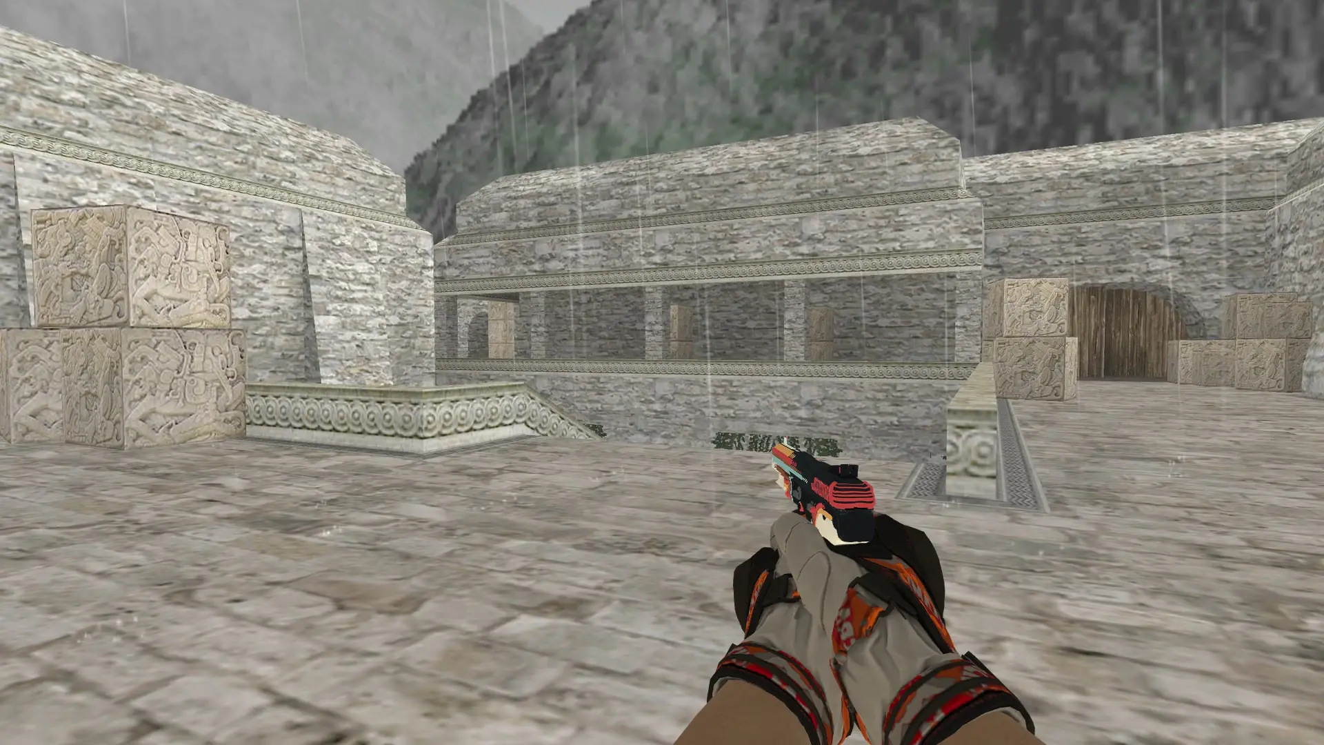 Five-SeveN — Moto Gloves POW! Pack — de_aztec (first person)