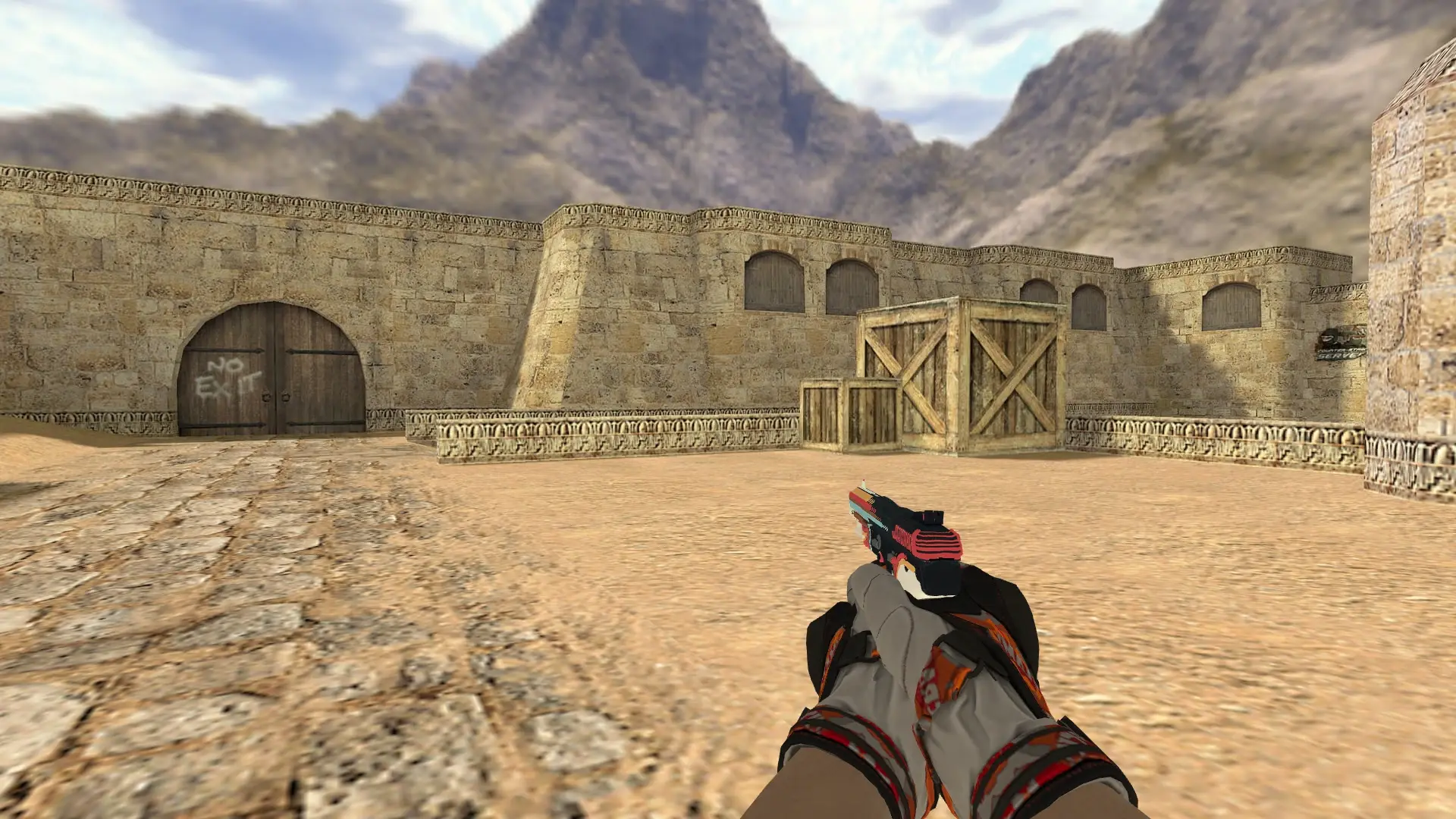 Five-SeveN — Moto Gloves POW! Pack — de_dust2 (first person)