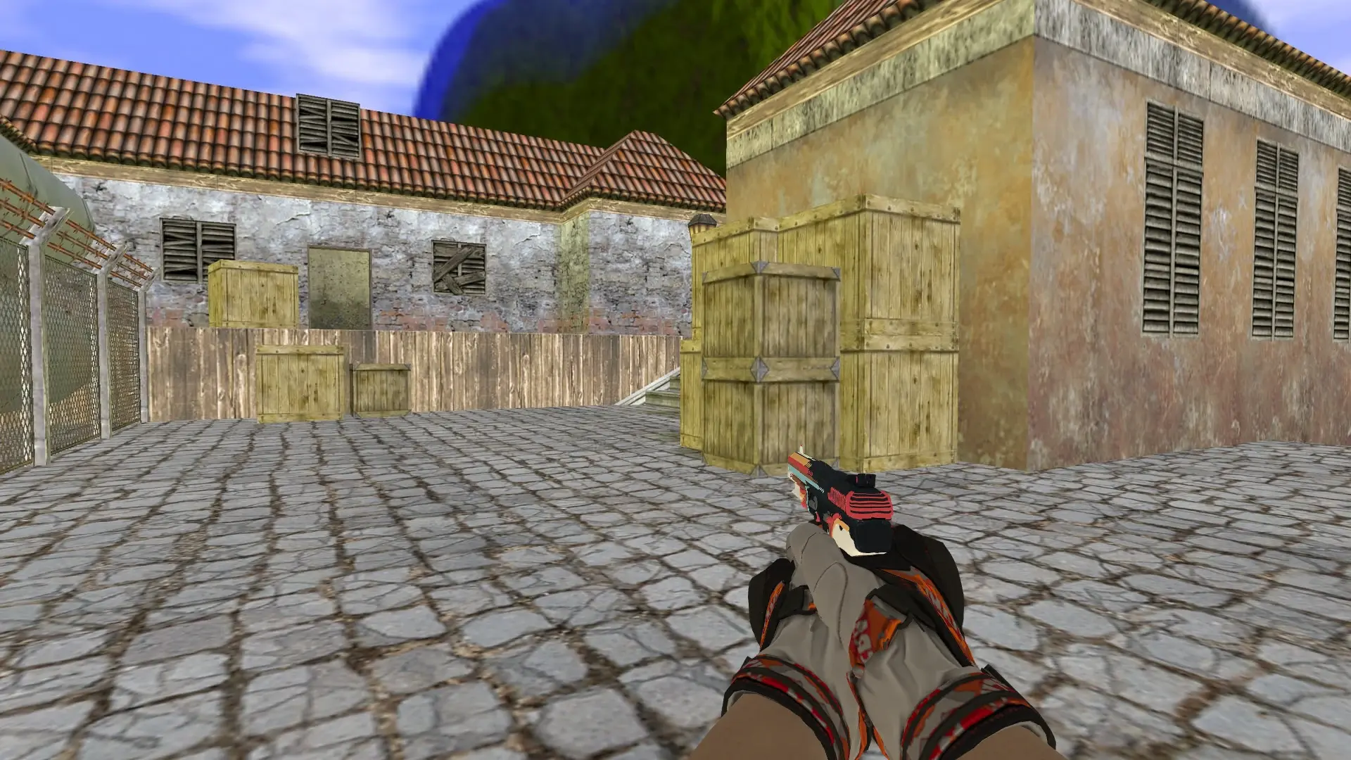 Five-SeveN — Moto Gloves POW! Pack — de_inferno (first person)