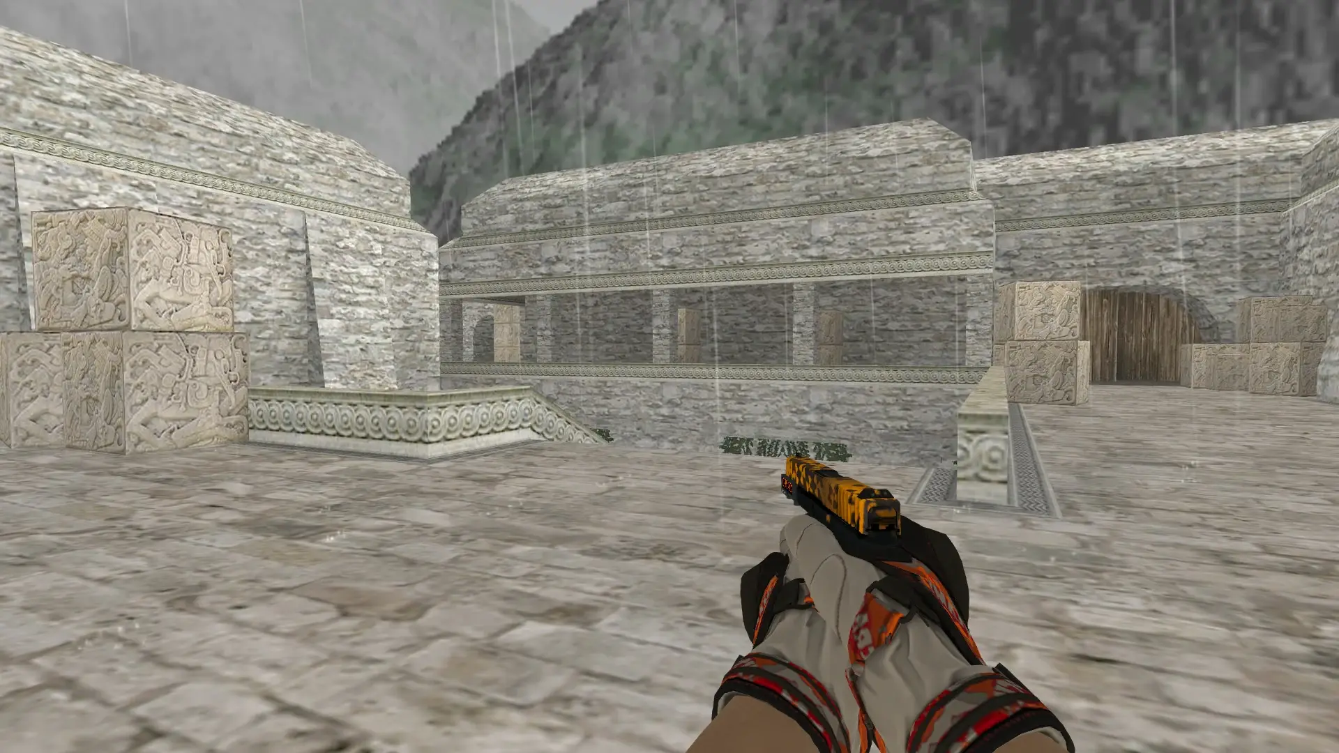 Glock-18 — Moto Gloves POW! Pack — de_aztec (first person)
