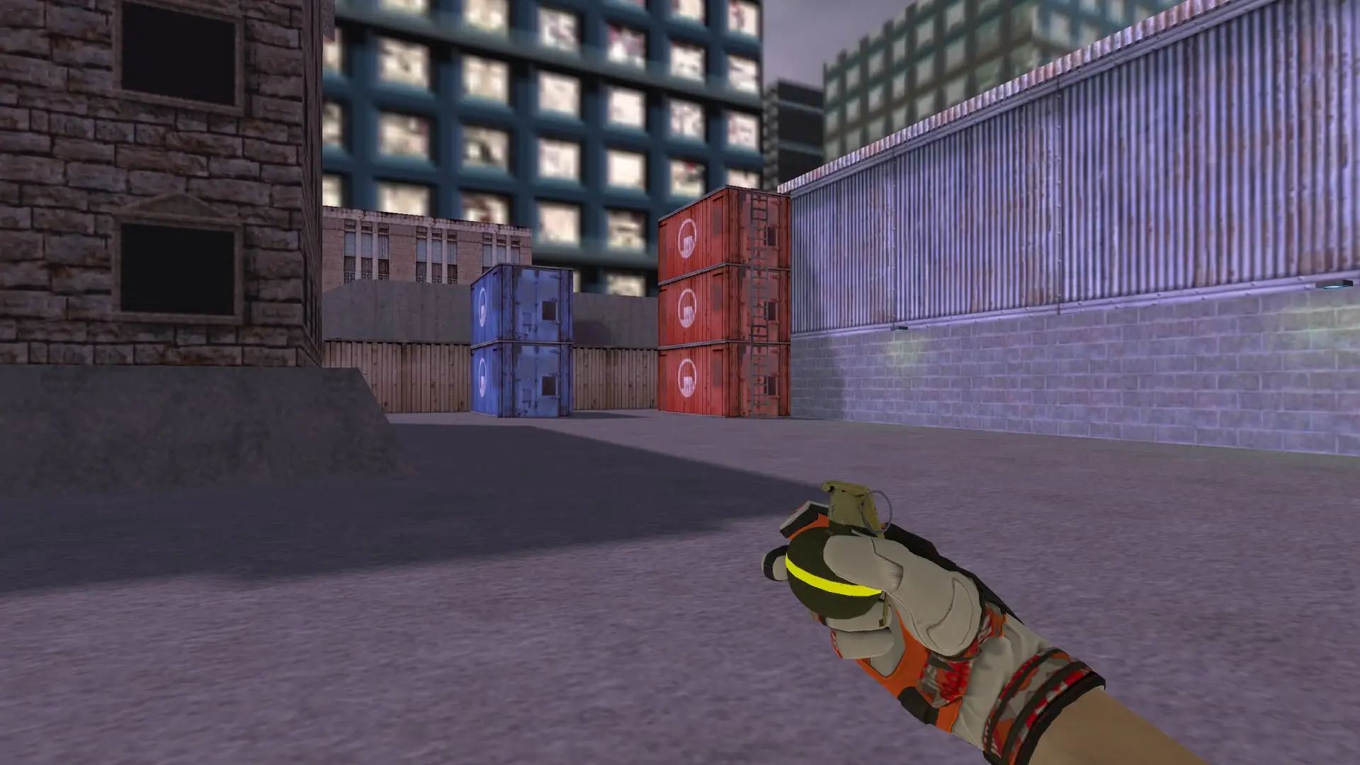 HE Grenade — Moto Gloves POW! Pack — cs_assault (first person)