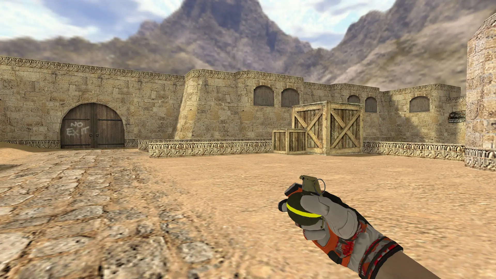 HE Grenade — Moto Gloves POW! Pack — de_dust2 (first person)