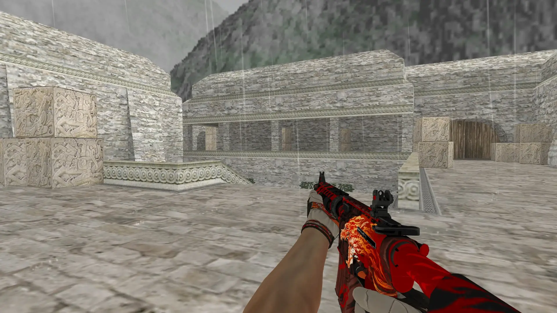 M4A1 — Moto Gloves POW! Pack — de_aztec (first person)