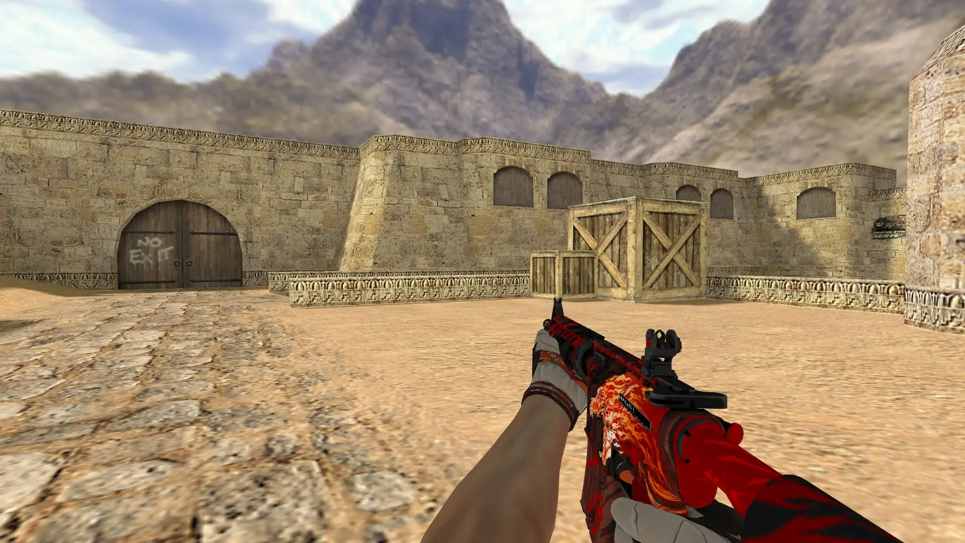 M4A1 — Moto Gloves POW! Pack — de_dust2 (first person)