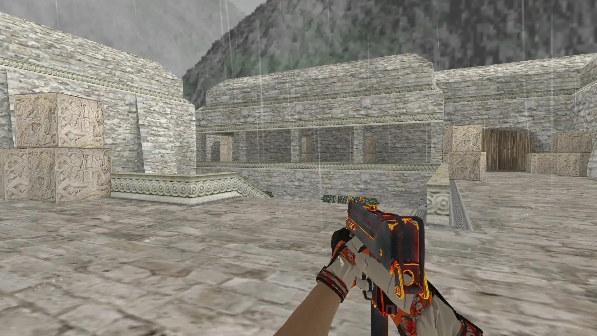 MAC-10 — Moto Gloves POW! Pack — de_aztec (first person)