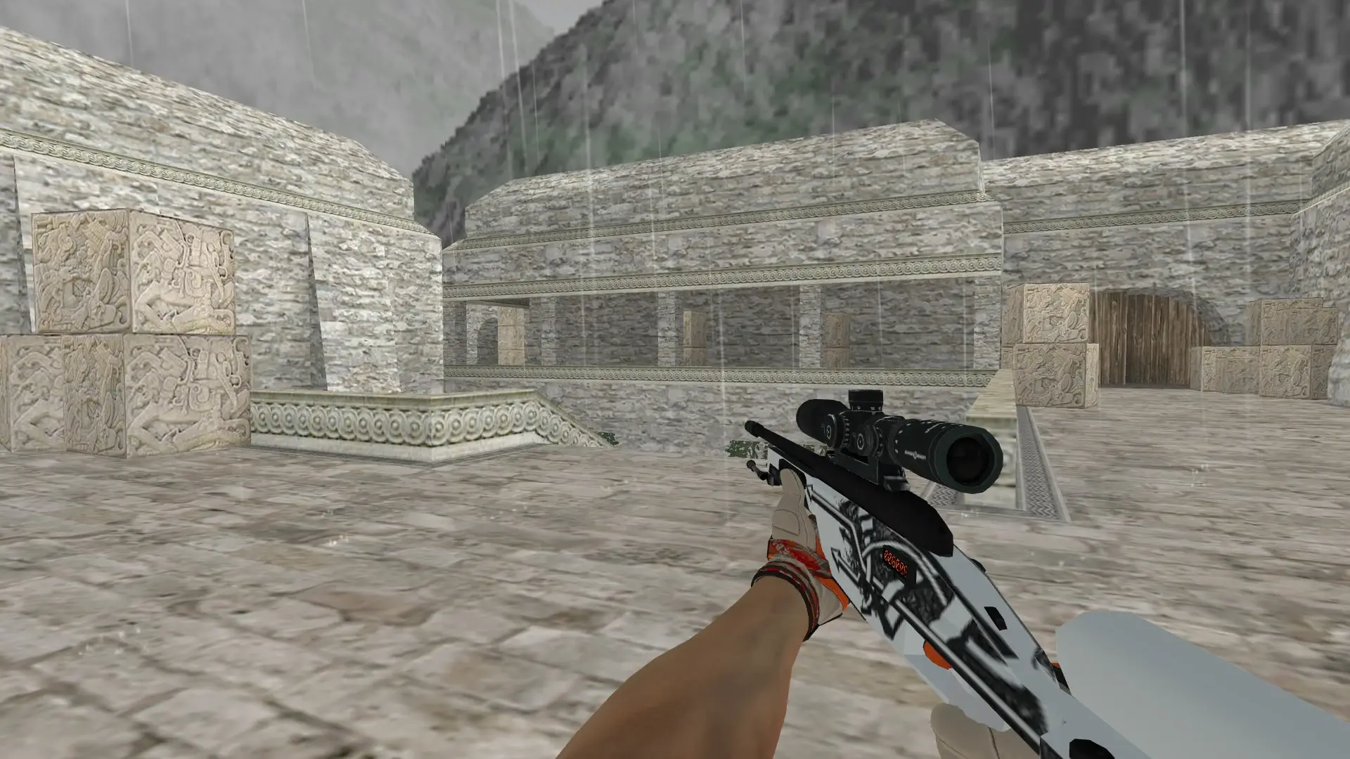 Scout — Moto Gloves POW! Pack — de_aztec (first person)