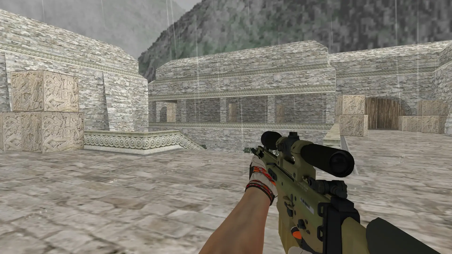 SG550 — Moto Gloves POW! Pack — de_aztec (first person)