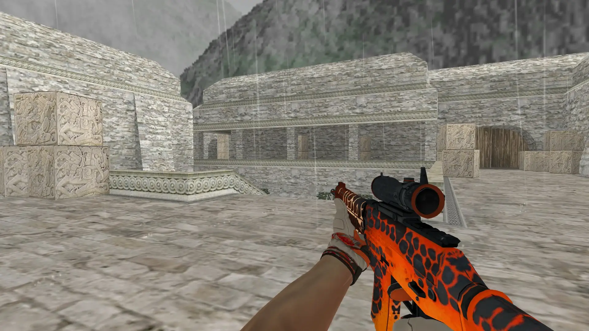 SG552 — Moto Gloves POW! Pack — de_aztec (first person)