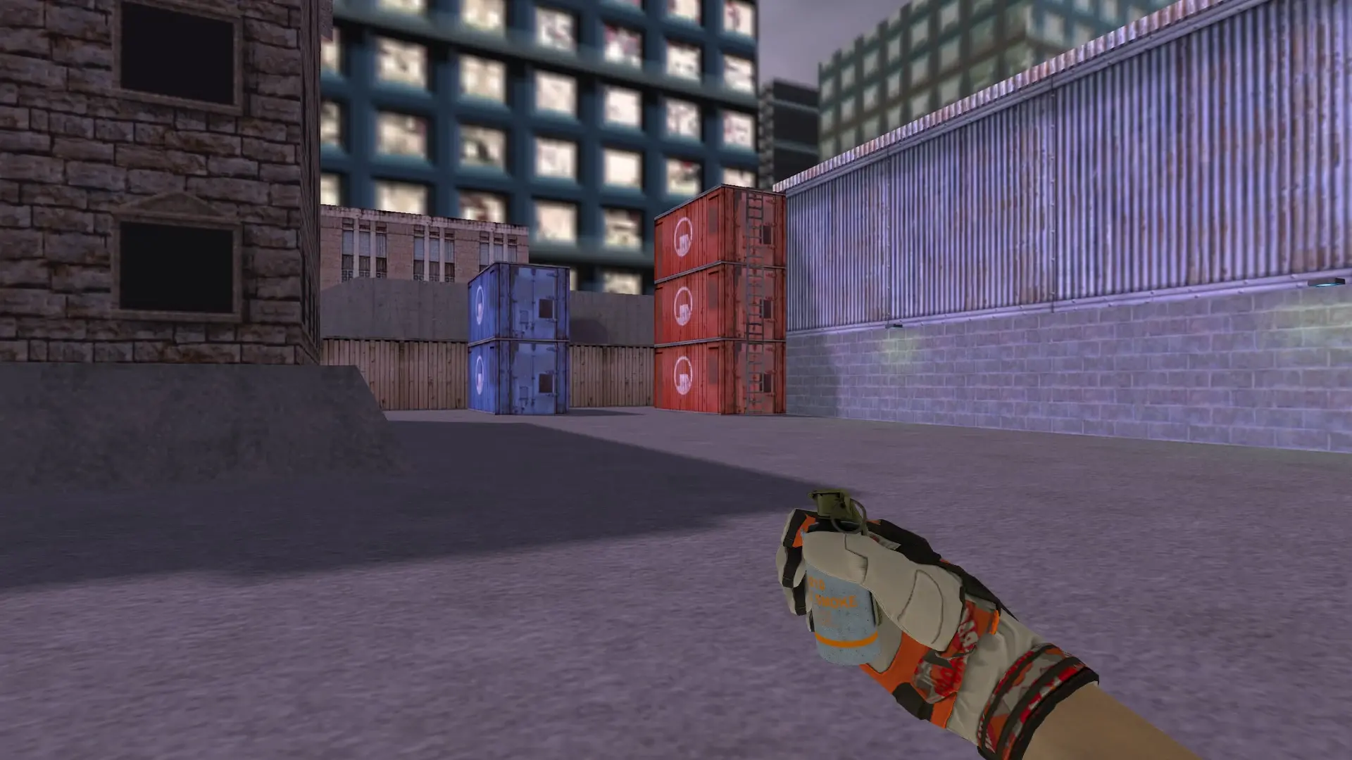 Smoke Grenade — Moto Gloves POW! Pack — cs_assault (first person)