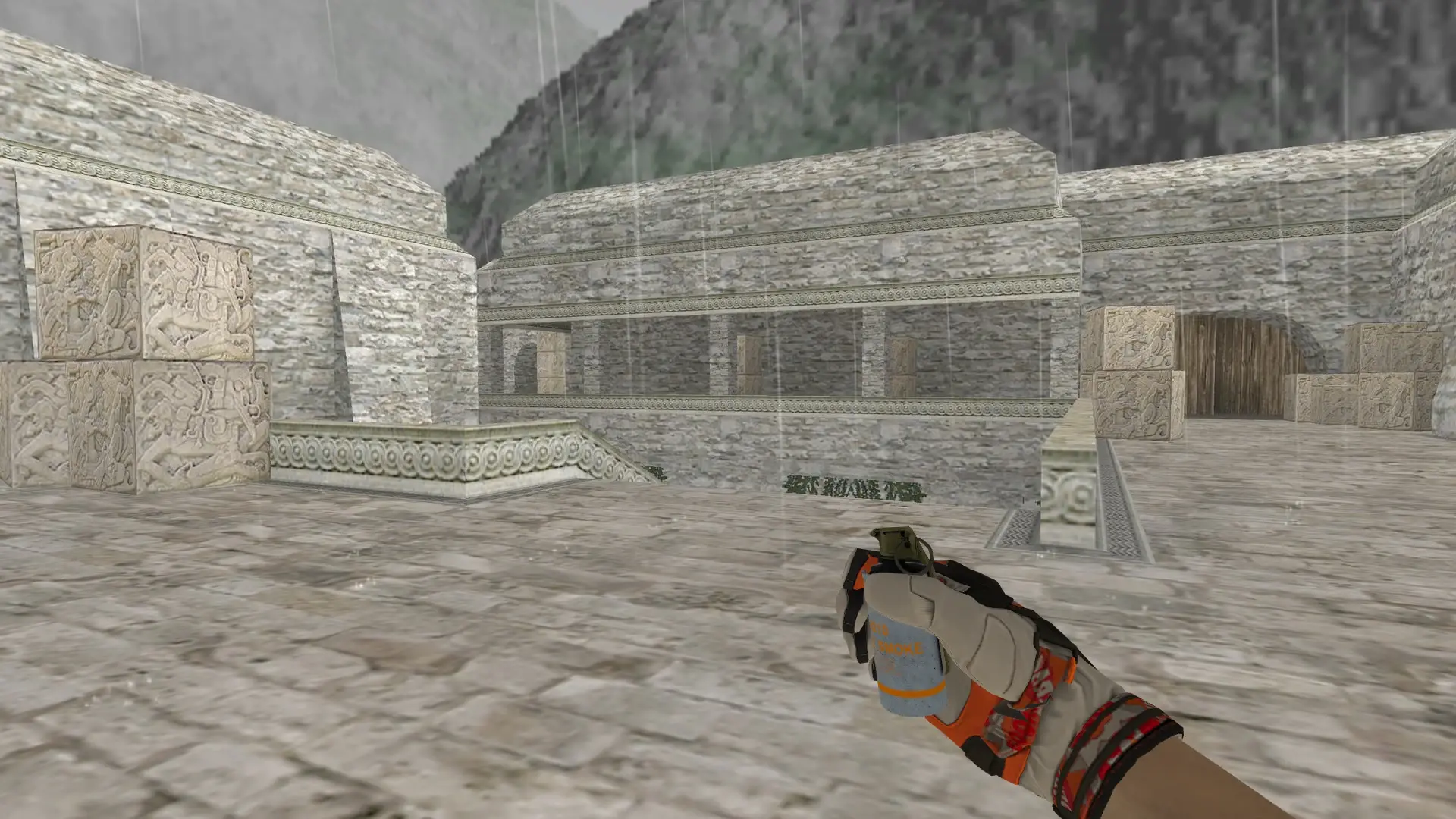 Smoke Grenade — Moto Gloves POW! Pack — de_aztec (first person)